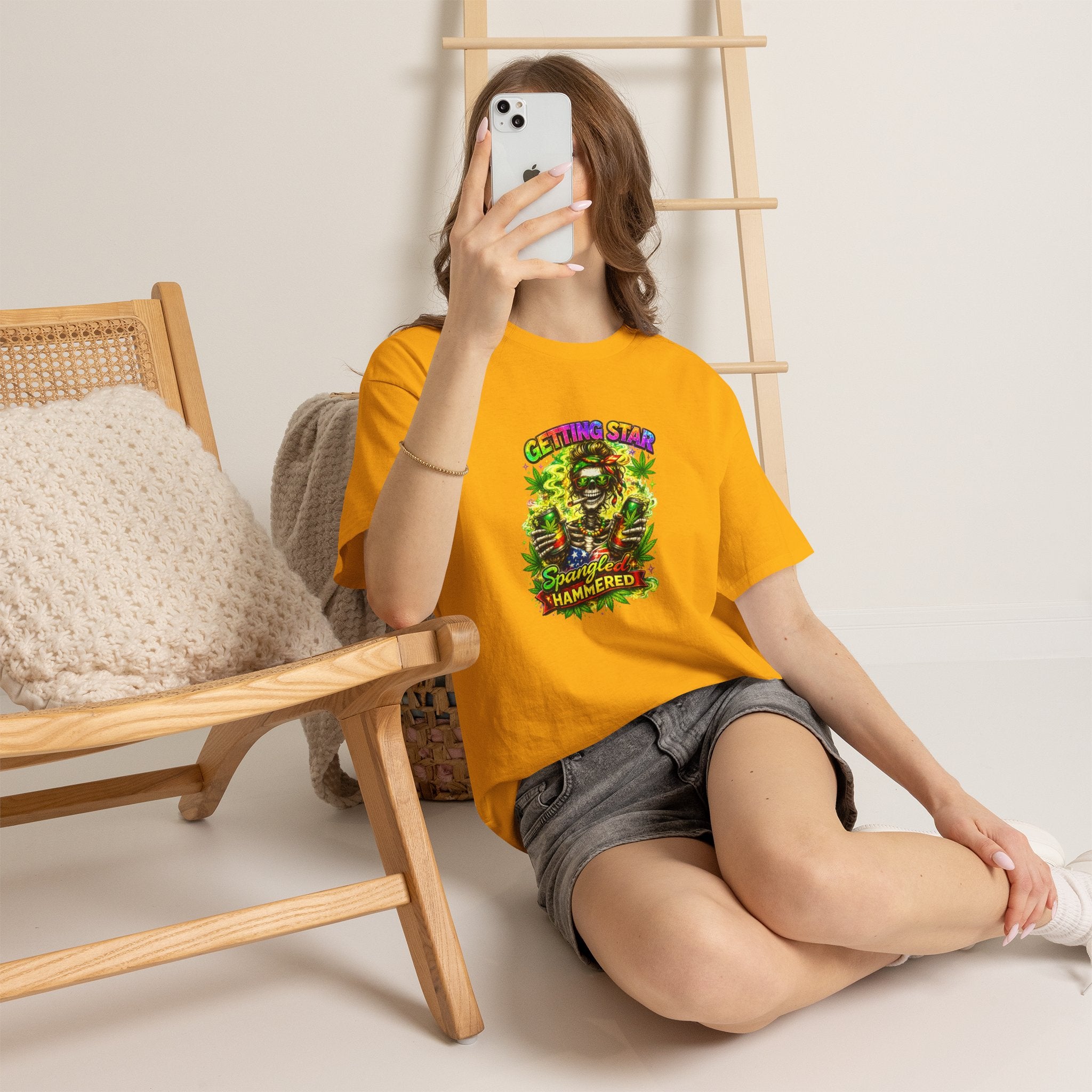 T-Shirt — "Getting Star Spangled & Hammered" Psychedelic Cannabis Holiday Tee
