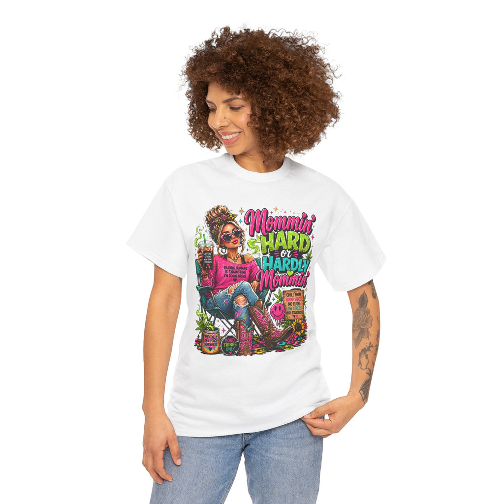 Mommin' Hard & Hardly Mommin' T-Shirt – Funny Mom Vacation Tee