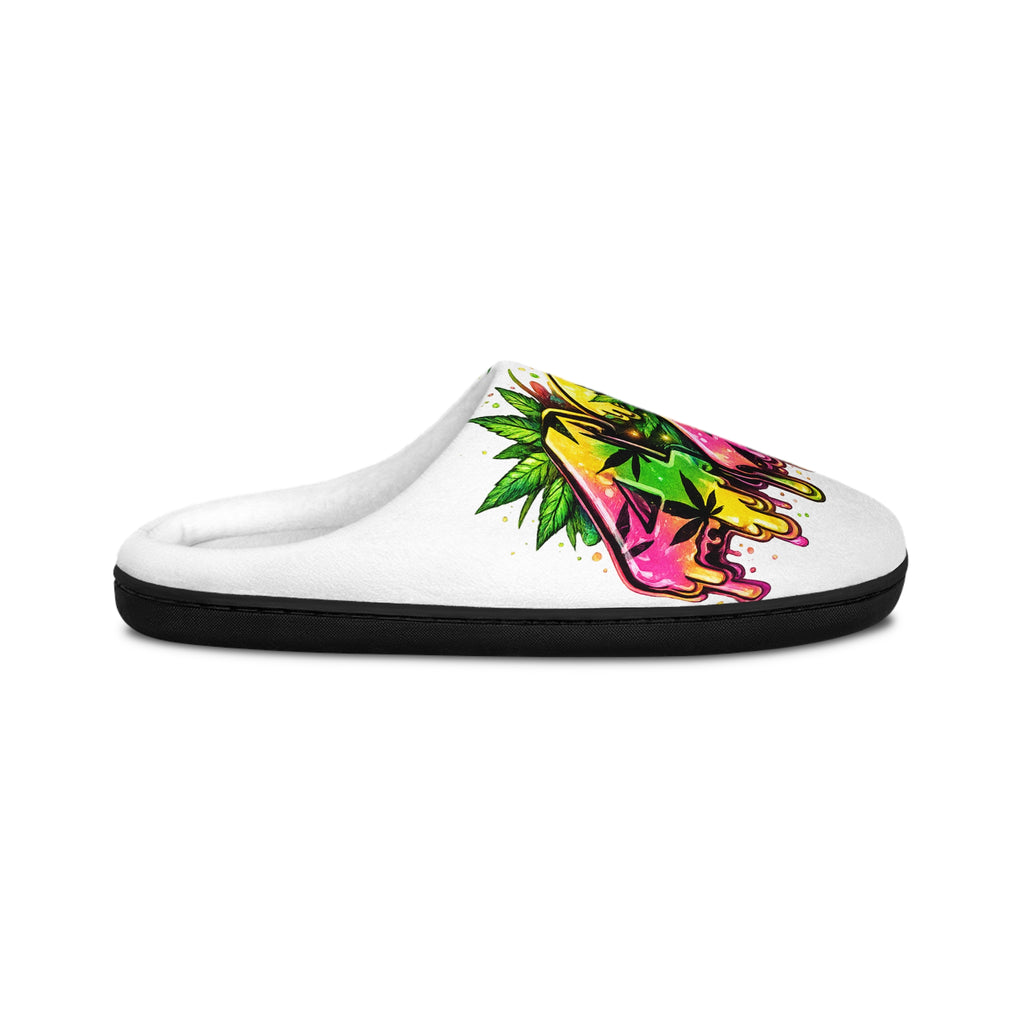 Women's Slippers — Colorful Graffiti Leaf Indoor Slides