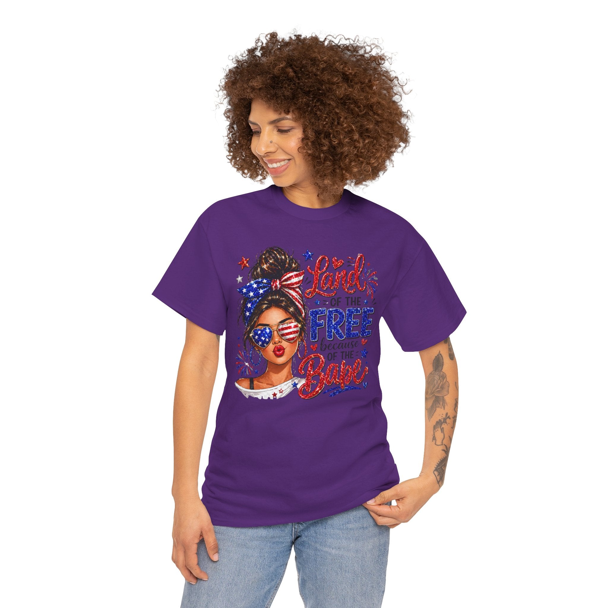 Patriotic Babe T-Shirt — “Land of the Free Because of the Babe” 4th of July Tee