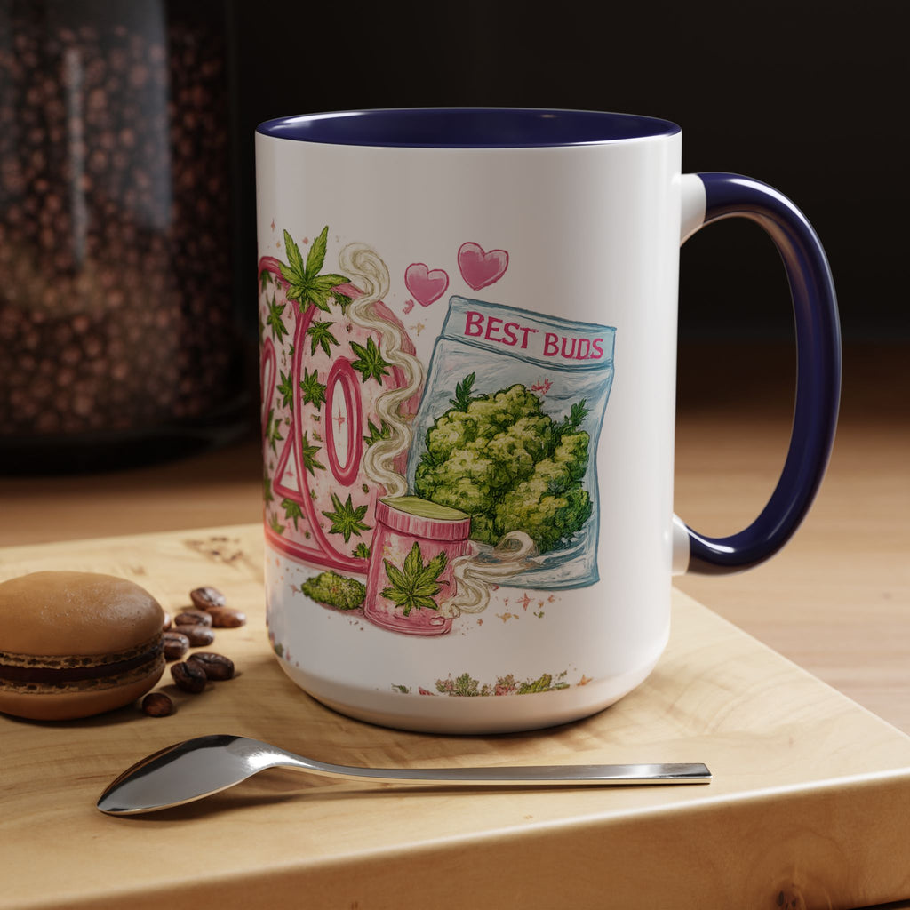 420 Cannabis Coffee Mug — 'Best Buds' Accent Tea Cup (11/15oz)
