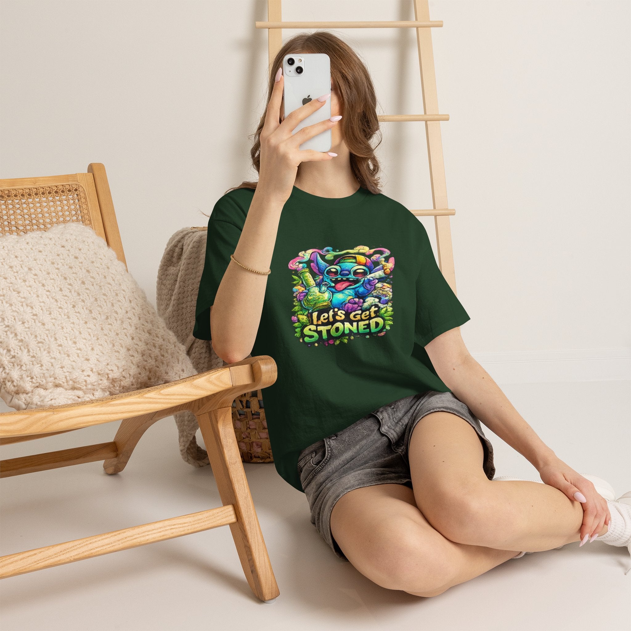 Let's Get Stoned T-Shirt — Colorful Trippy Alien Cannabis Tee