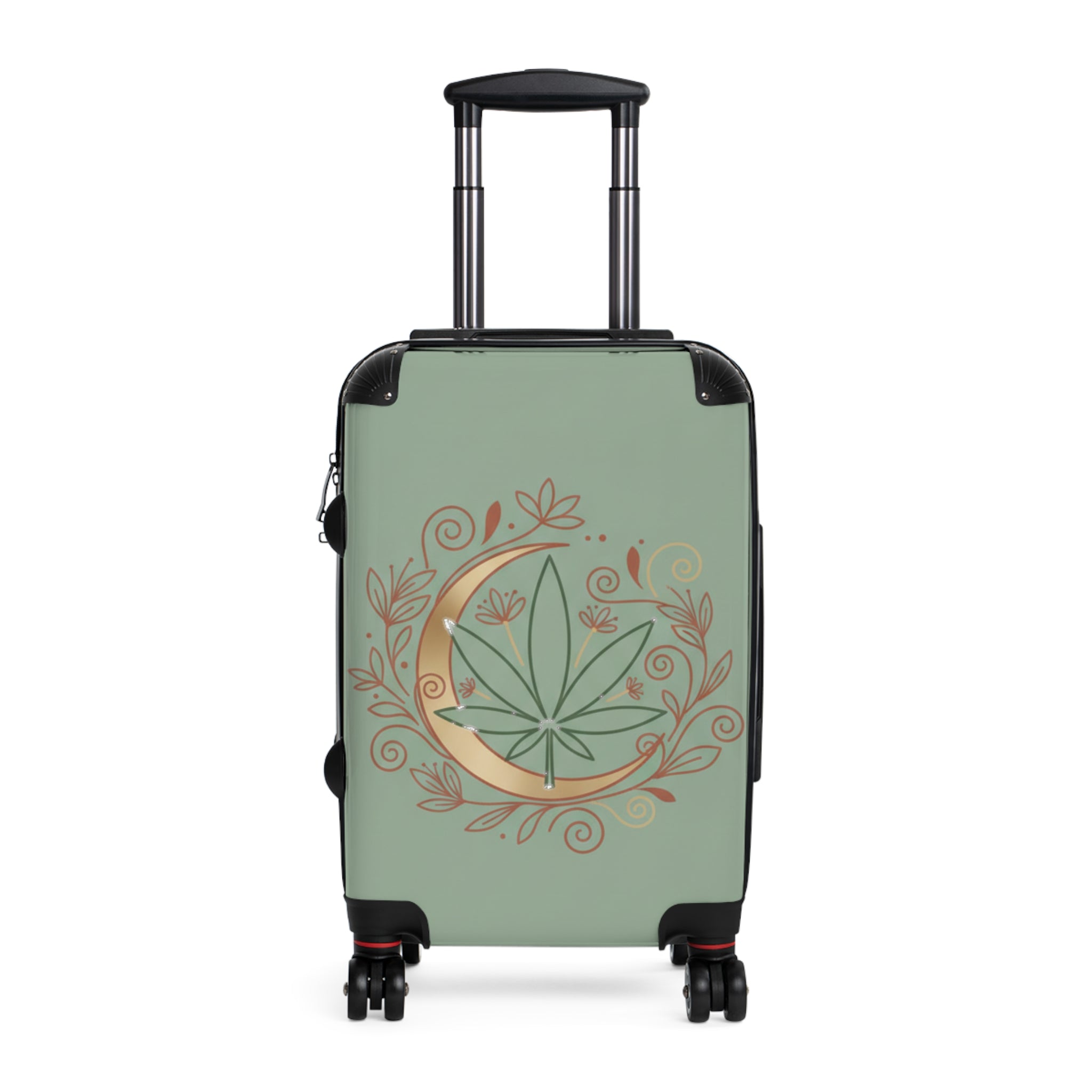 Moon & Leaf Carry-On Suitcase — Botanical Crescent Travel Luggage
