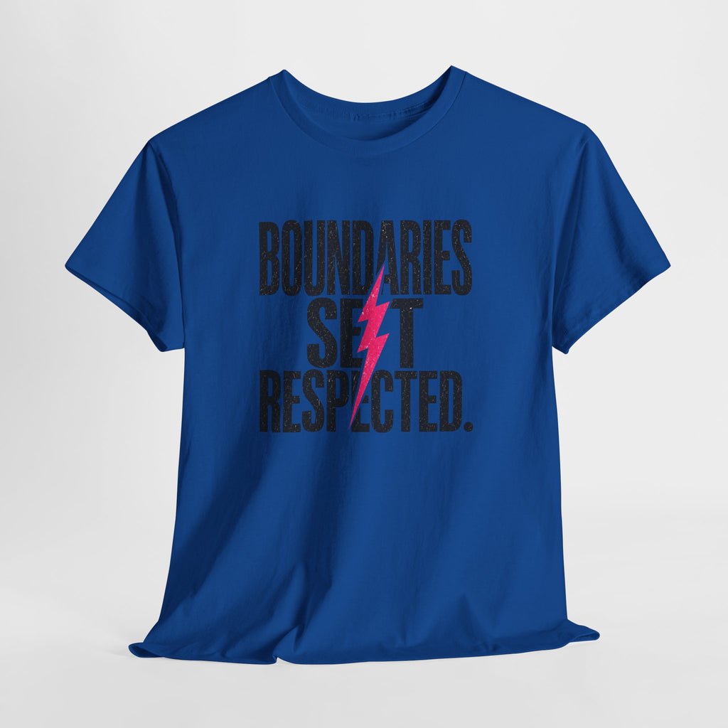 T-Shirt — "Boundaries Set. Respected." Lightning Bolt Graphic Tee