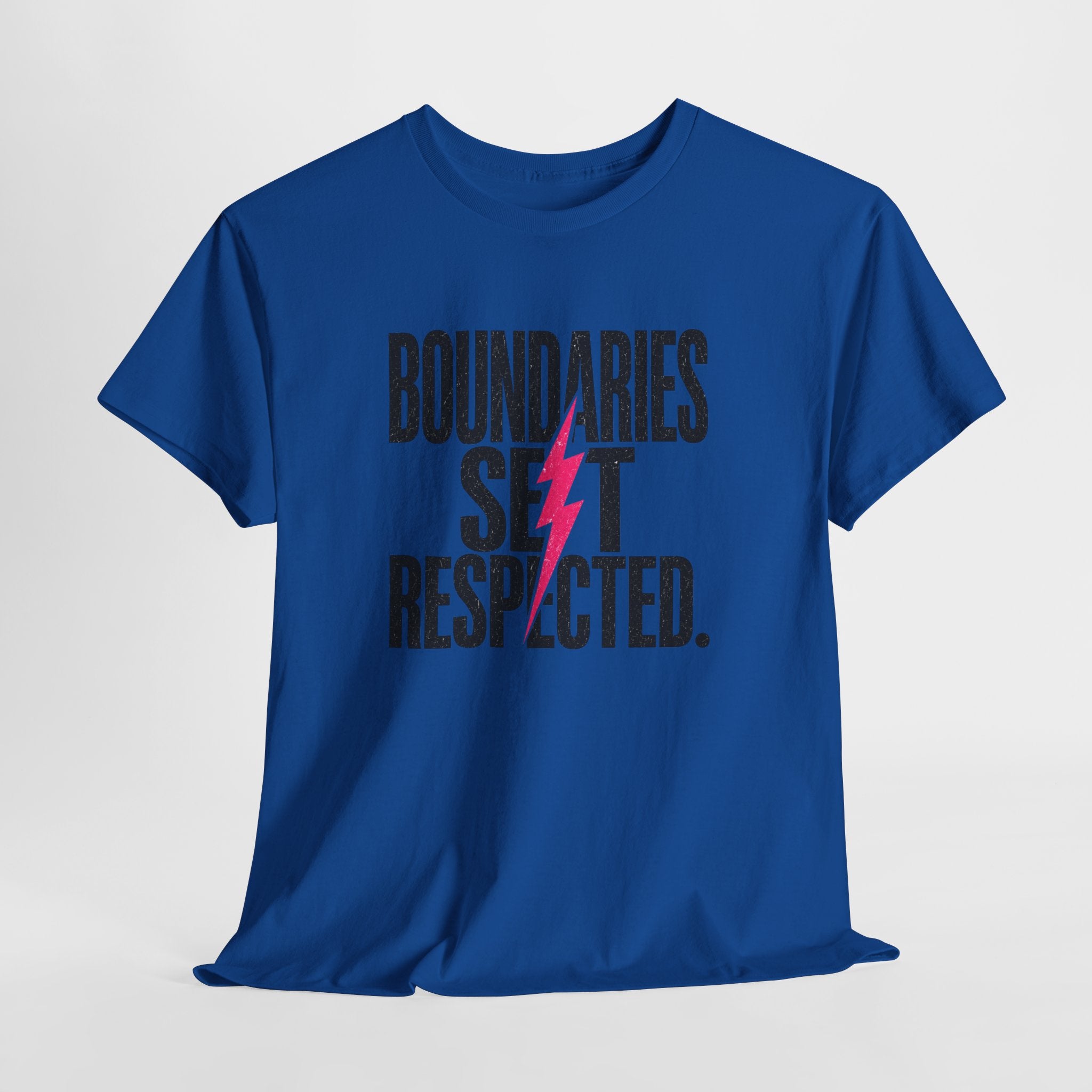 T-Shirt — "Boundaries Set. Respected." Lightning Bolt Graphic Tee