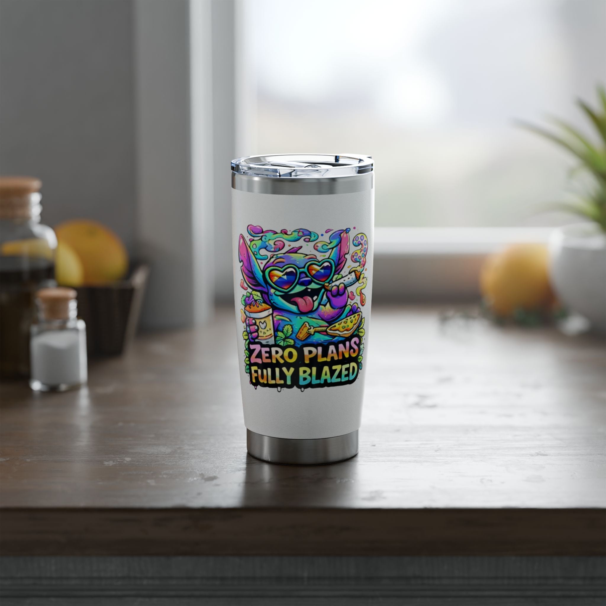 20oz Tumbler — Colorful Vagabond Travel Cup with 'Vagabond' Adventure Artwork