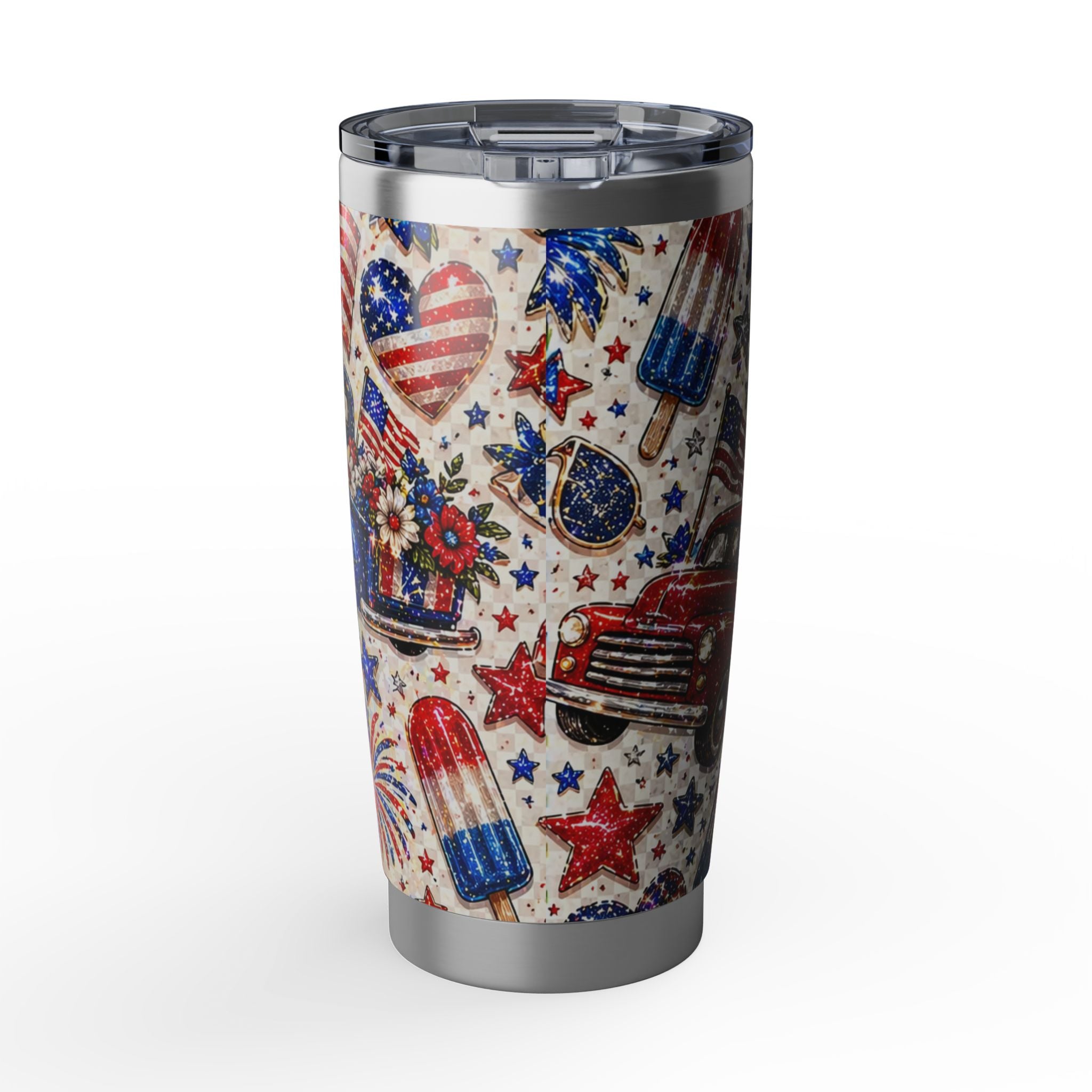Let Freedom Sparkle 20oz Tumbler — Patriotic USA Travel Mug