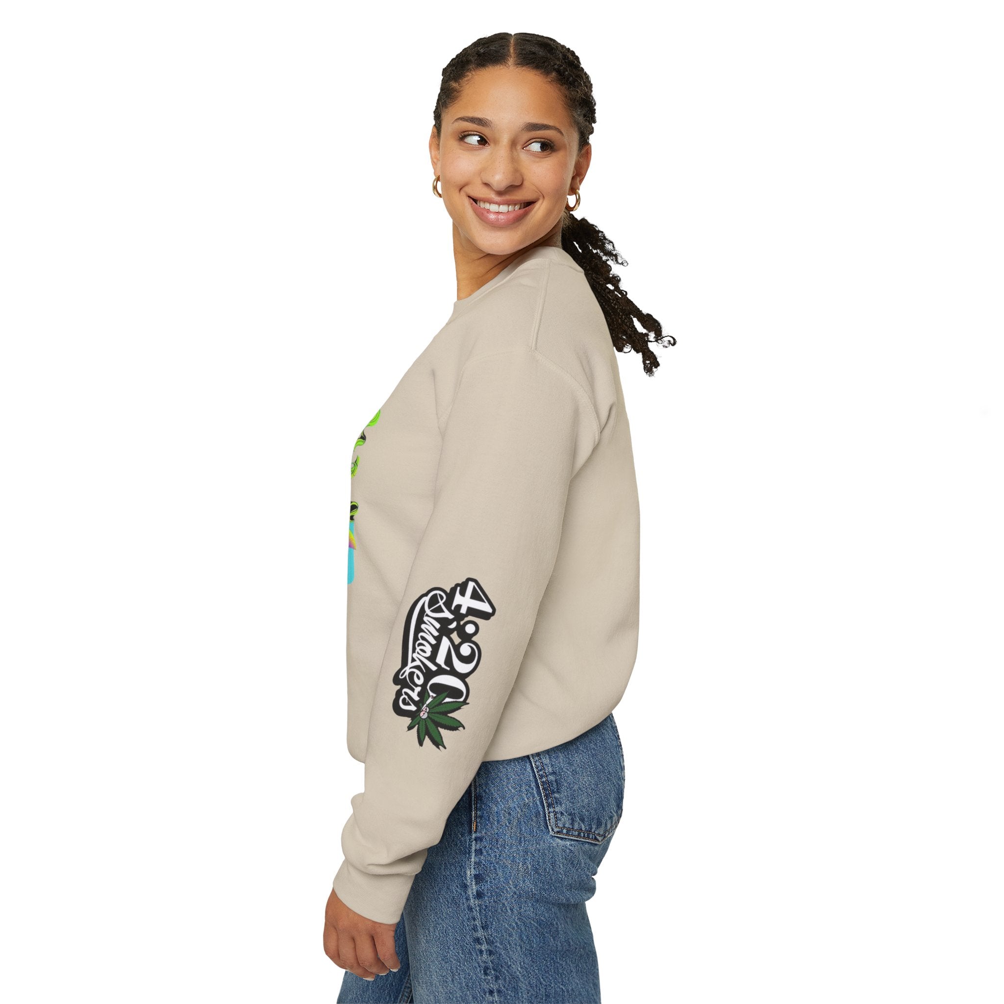 Stoner Chicks Crewneck Sweatshirt — Retro Cannabis Graphic