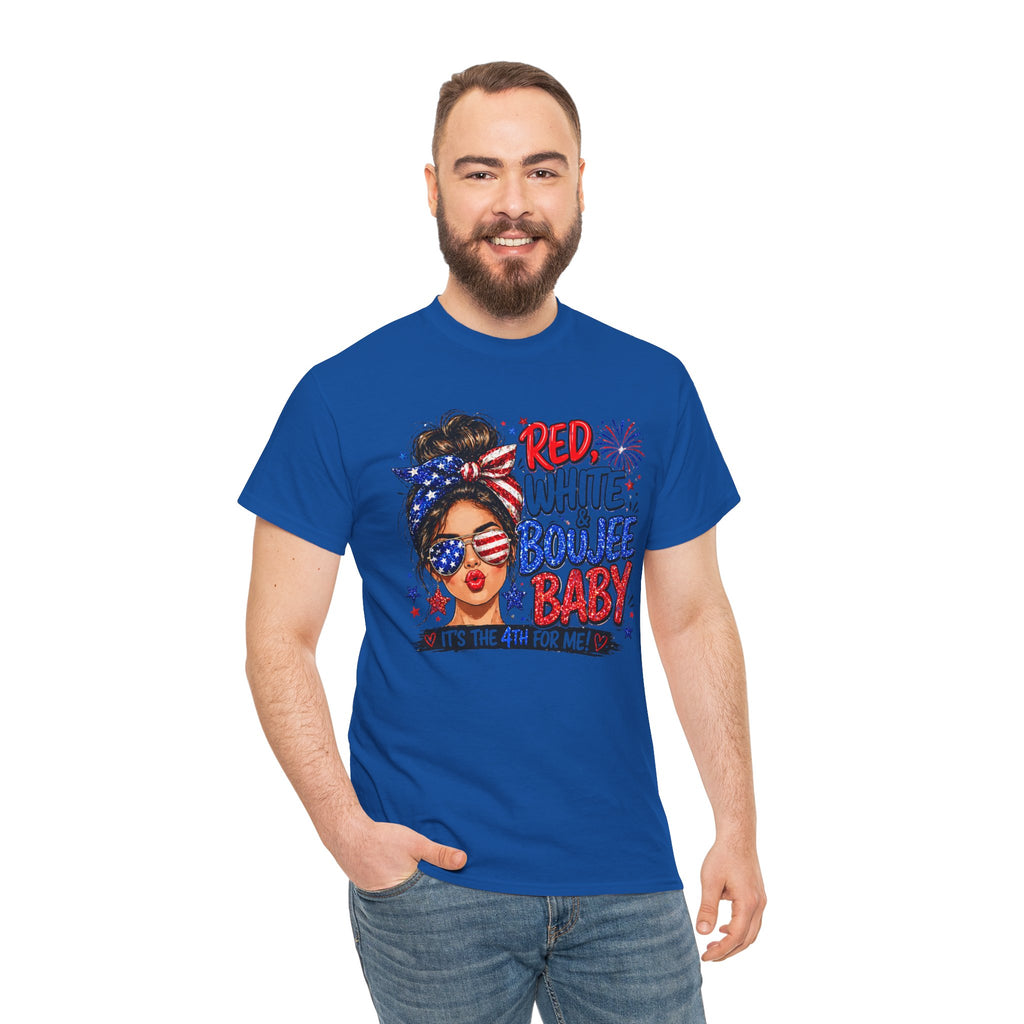 Patriotic 'Red White Boujee Baby' Tee – 4th of July Women's Graphic Shirt