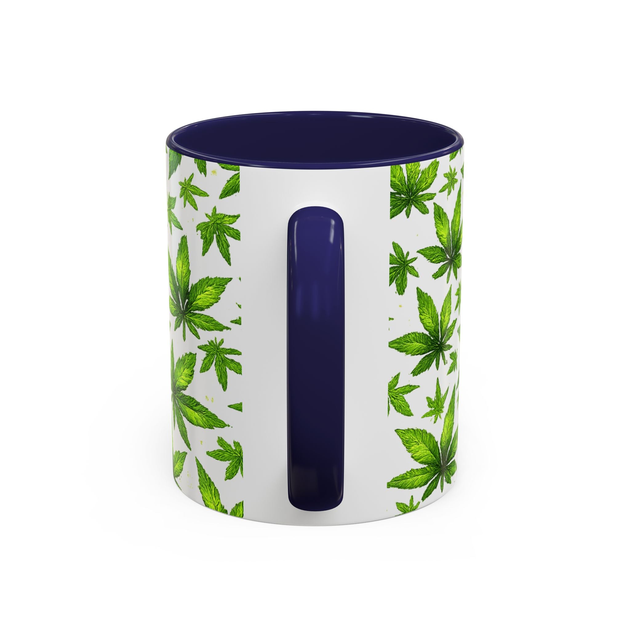 Cannabis Leaf Pattern Accent Coffee Mug – 11/15oz Ceramic