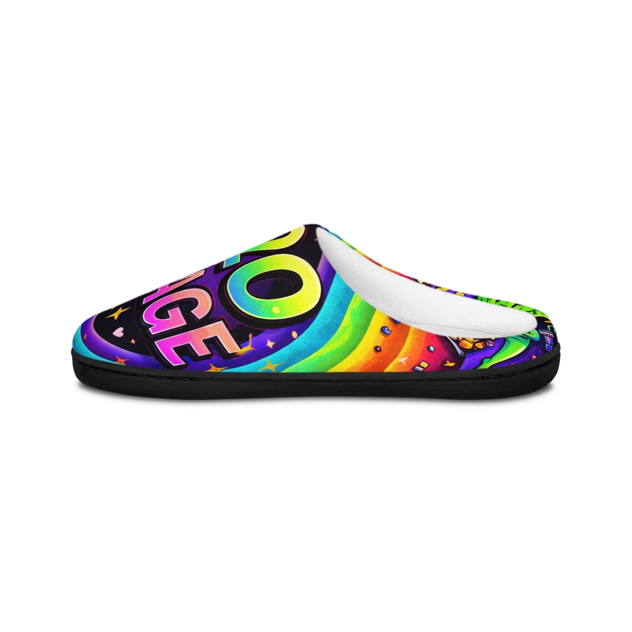 420 Savage Rainbow Indoor Slippers – Colorful Cannabis Pride House Shoes