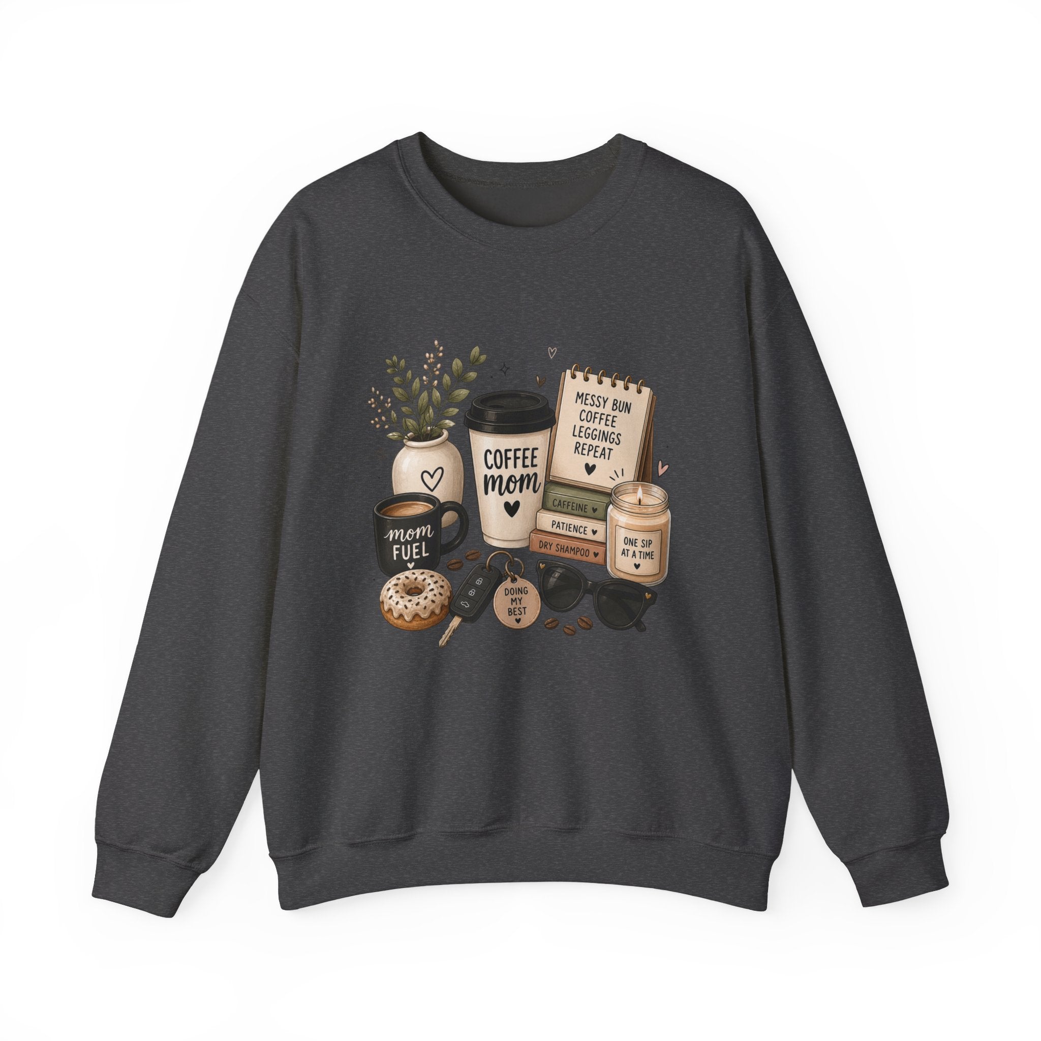 Coffee Mom Crewneck Sweatshirt — Cozy Morning Coffee Lover Graphic