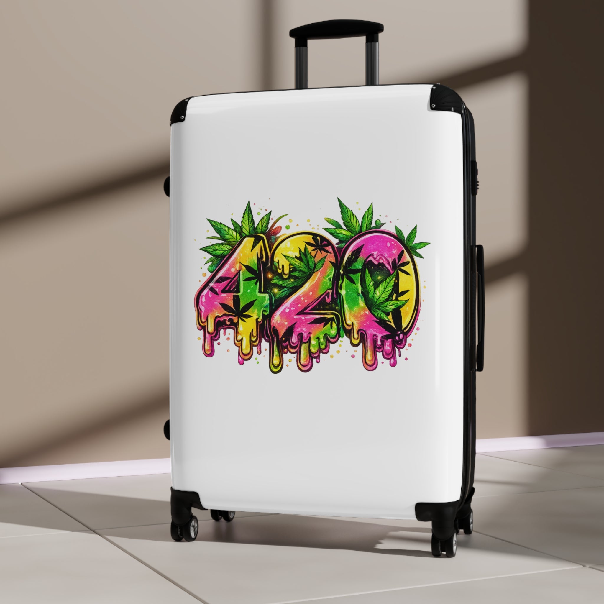 420 Graffiti Carry-On Suitcase — Colorful Stoner Travel Luggage