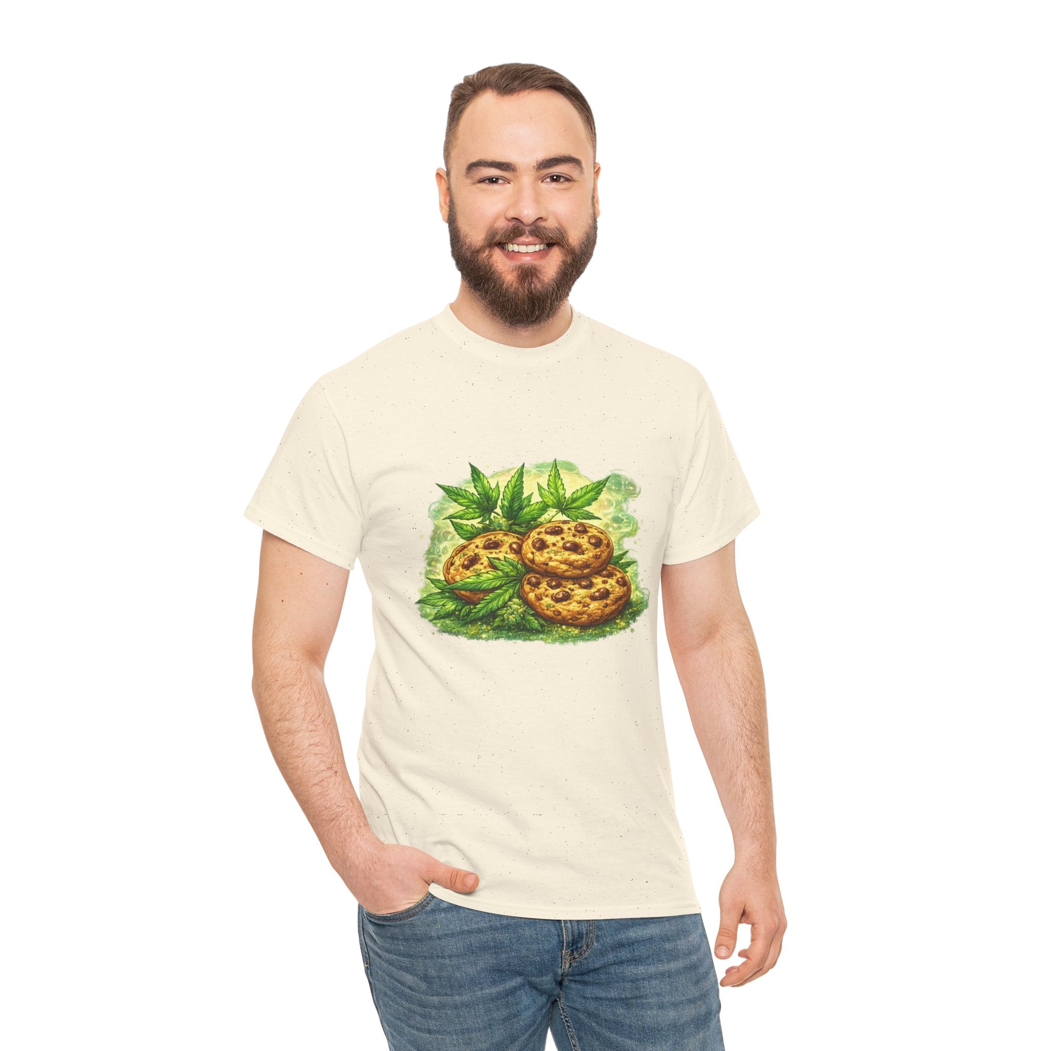 Cookie & Basil Garden Tee — Cute Baked Goods Illustration T-Shirt