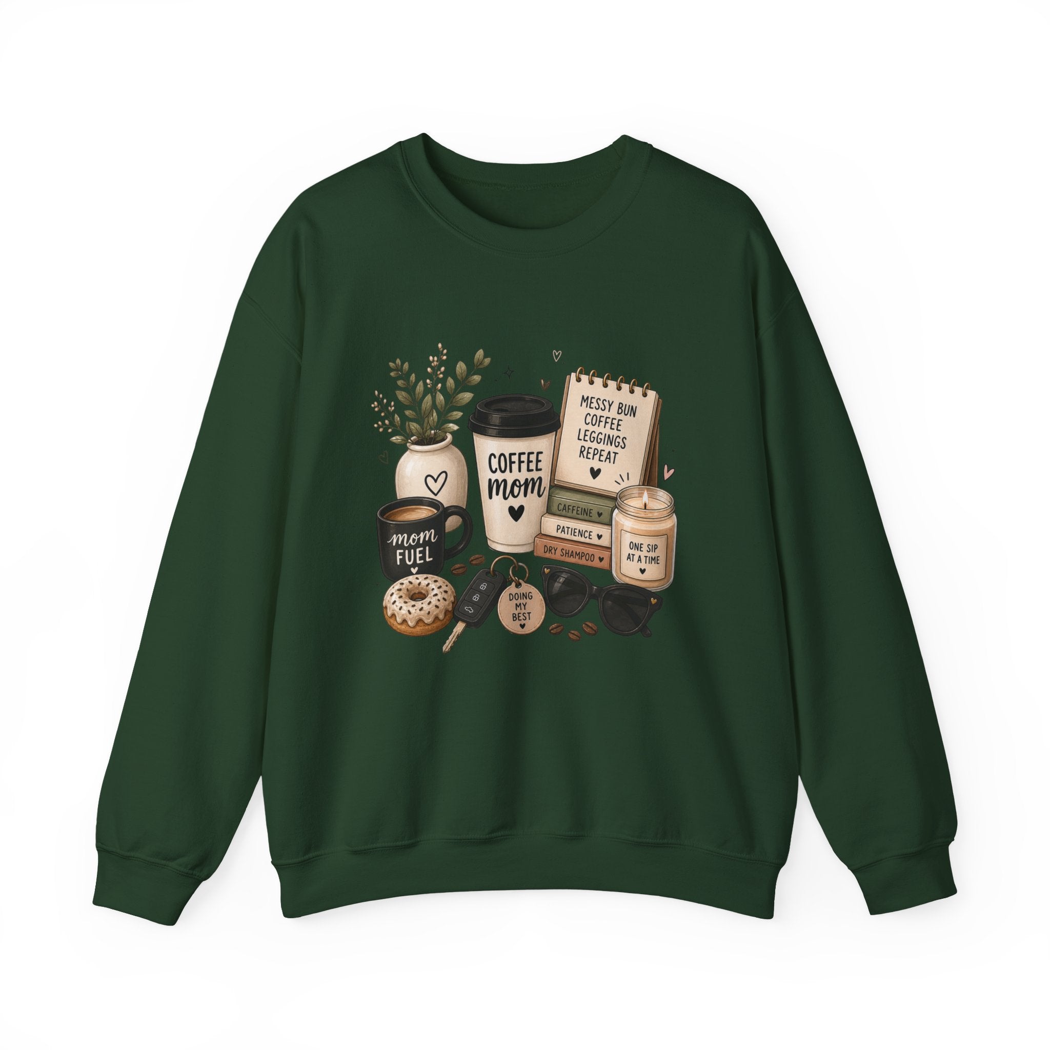Coffee Mom Crewneck Sweatshirt — Cozy Morning Coffee Lover Graphic