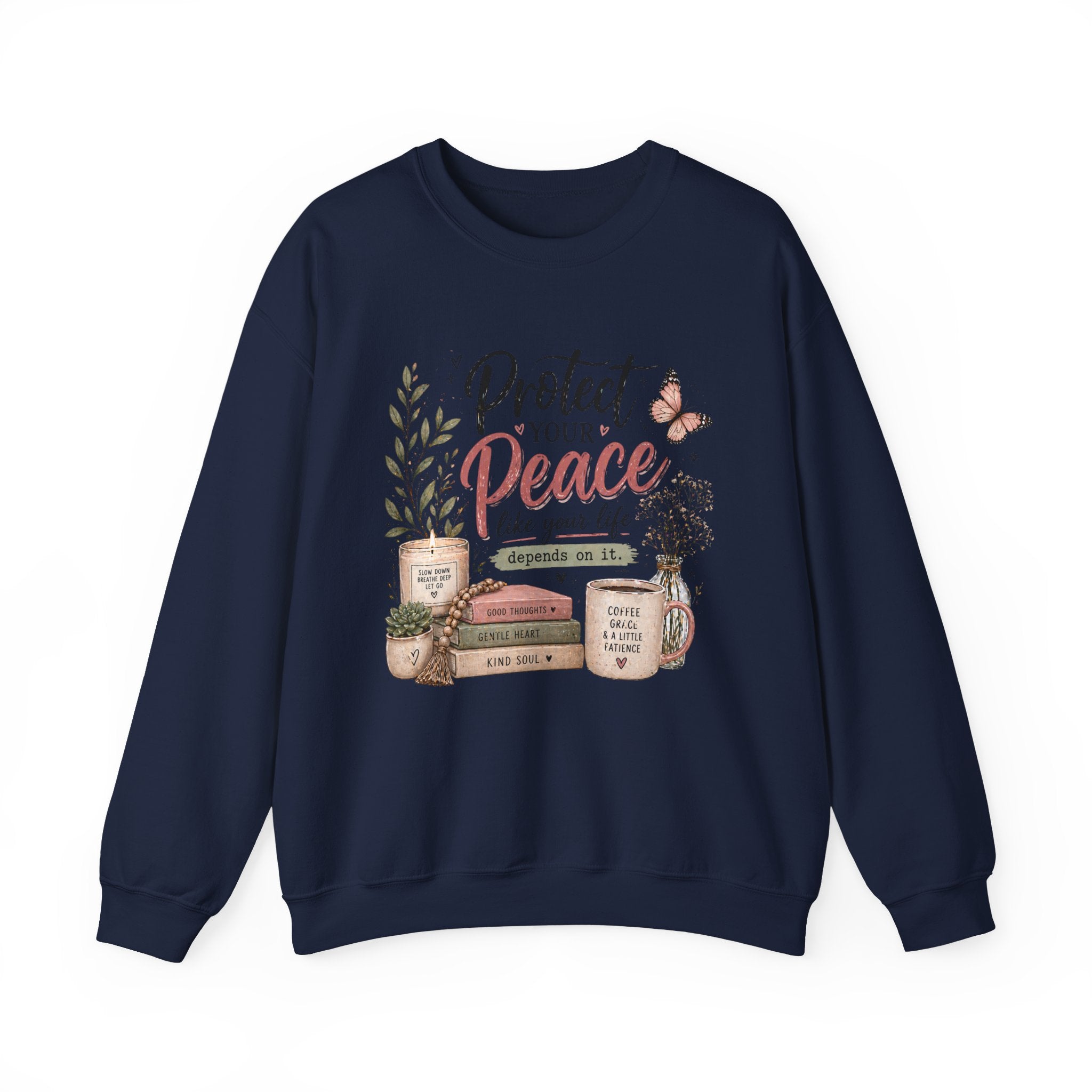 Protect Your Peace Crewneck Sweatshirt – Cozy Inspirational Quote Design