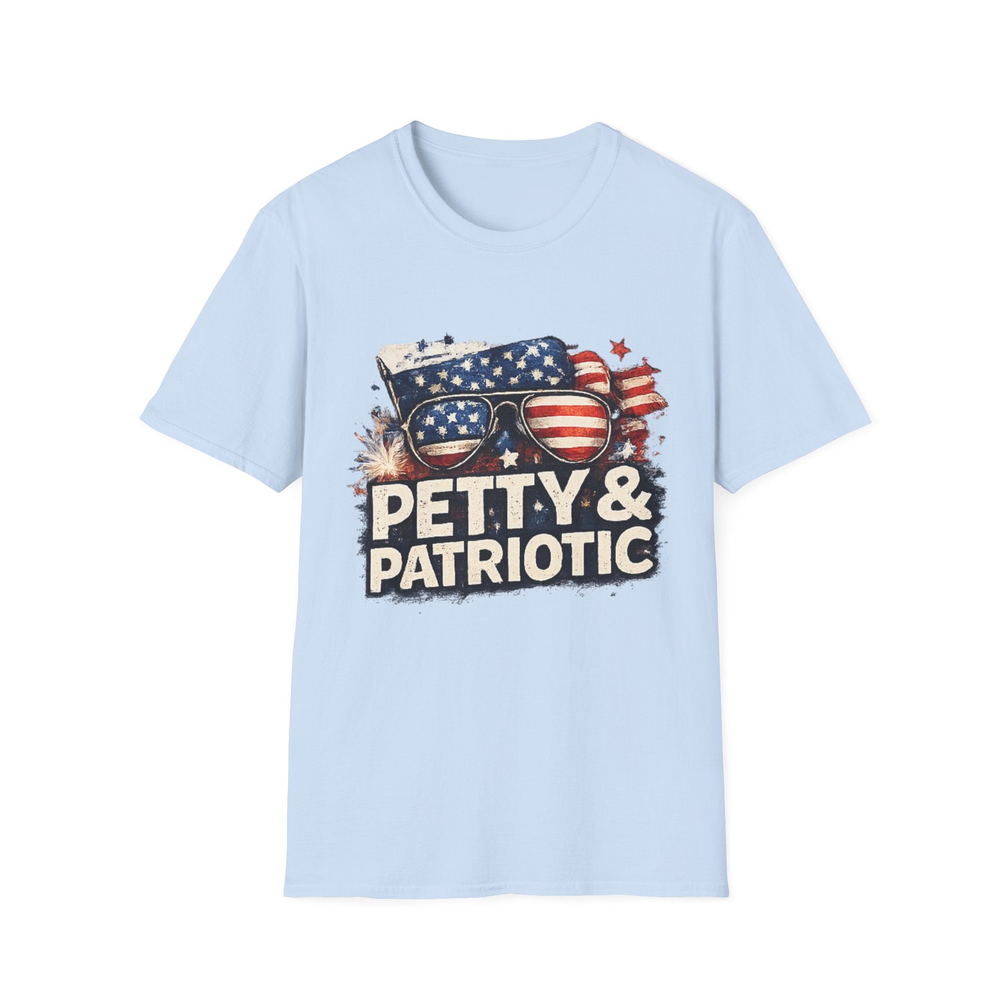 Petty & Patriotic T-Shirt — Funny American Flag Sunglasses Tee