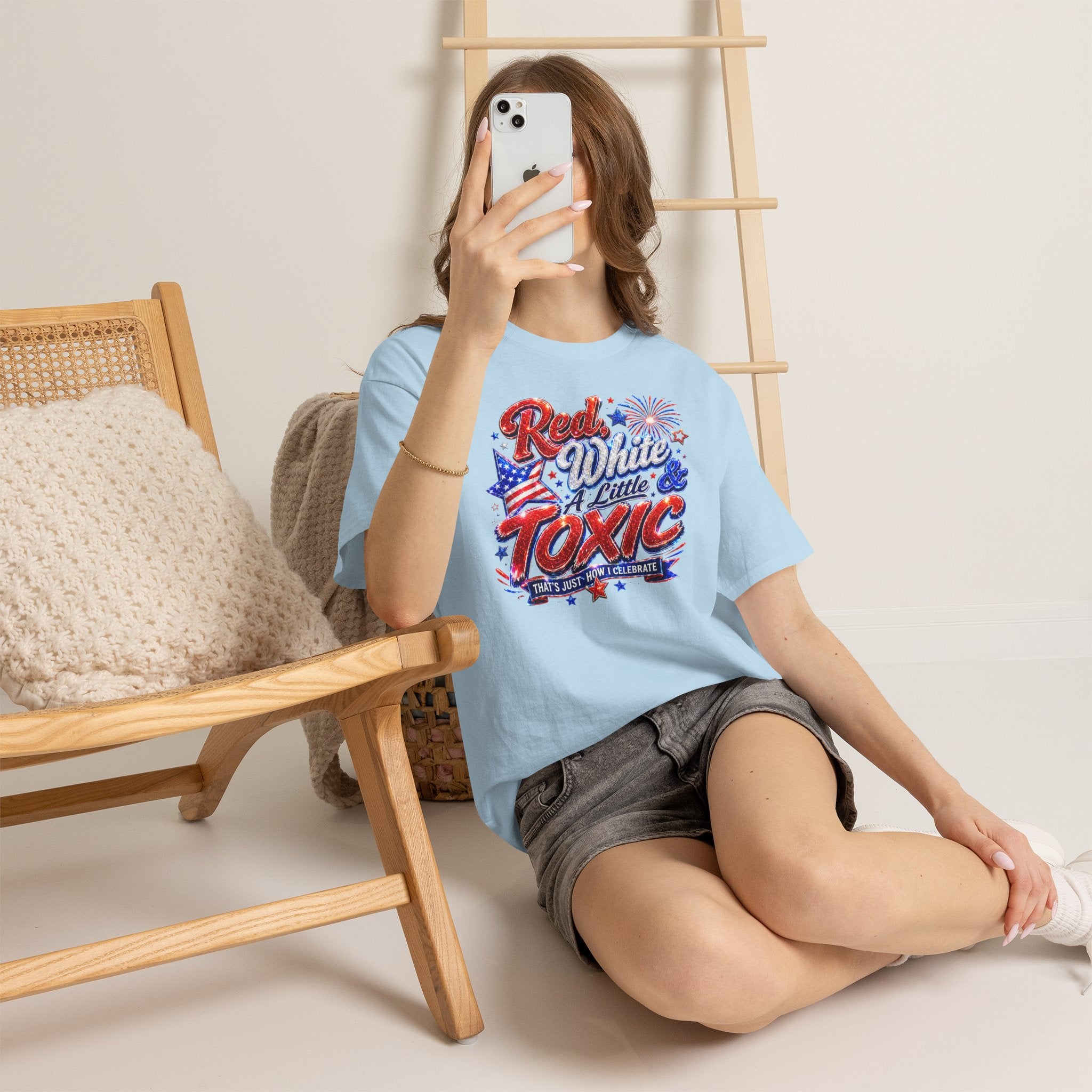 Red White & A Little Toxic Tee — Patriotic 4th of July Graphic T-Shirt