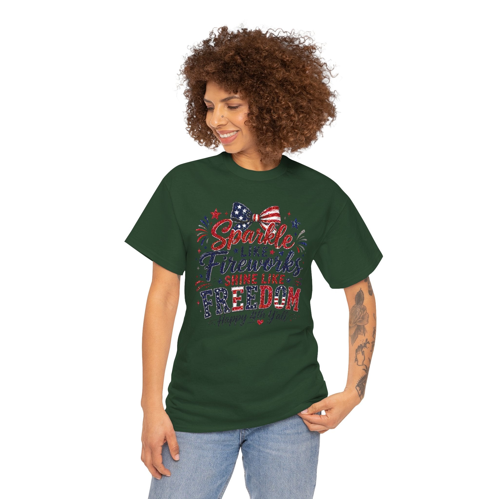 Sparkle Like Fireworks Shine Like Freedom Tee — Happy 4th of July Patriotic T-Shirt
