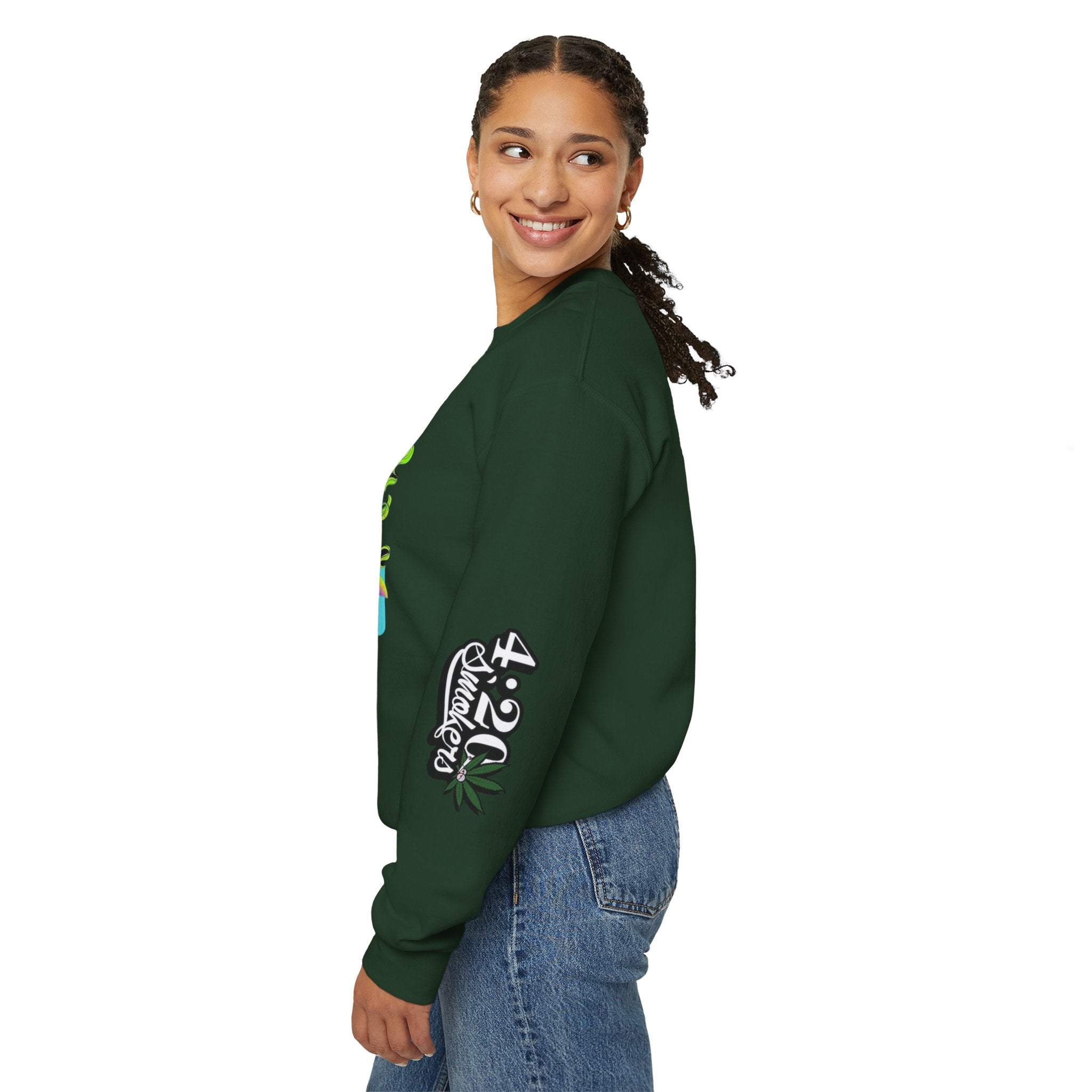 Stoner Chicks Crewneck Sweatshirt — Retro Cannabis Graphic
