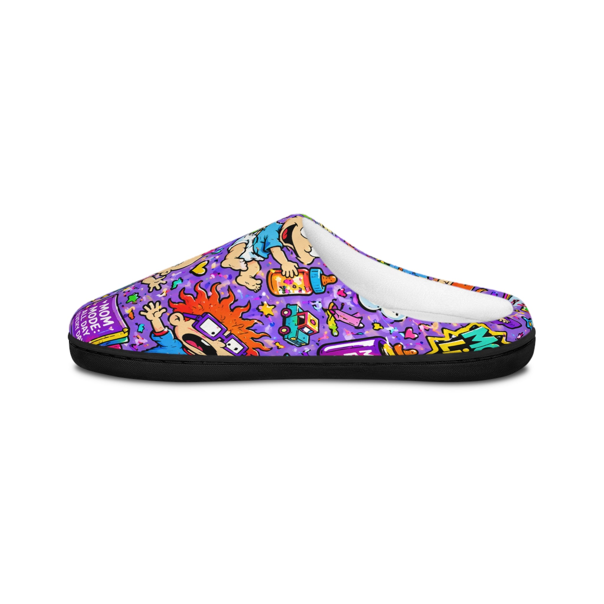 Colorful Cartoon Doodle Indoor Slippers for Women — Vibrant Cozy Home Shoes