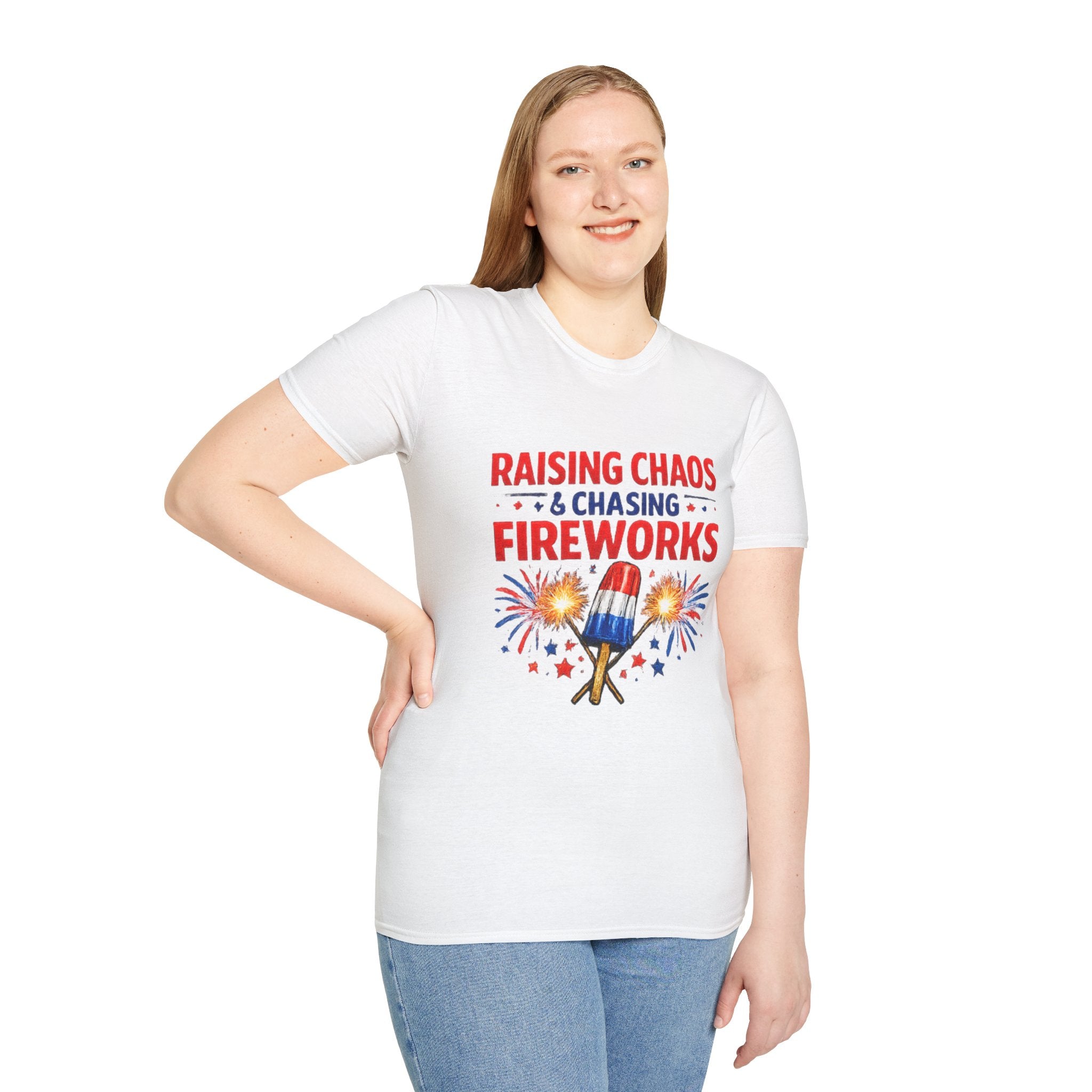 Patriotic 'Raising Chaos & Chasing Fireworks' T-Shirt