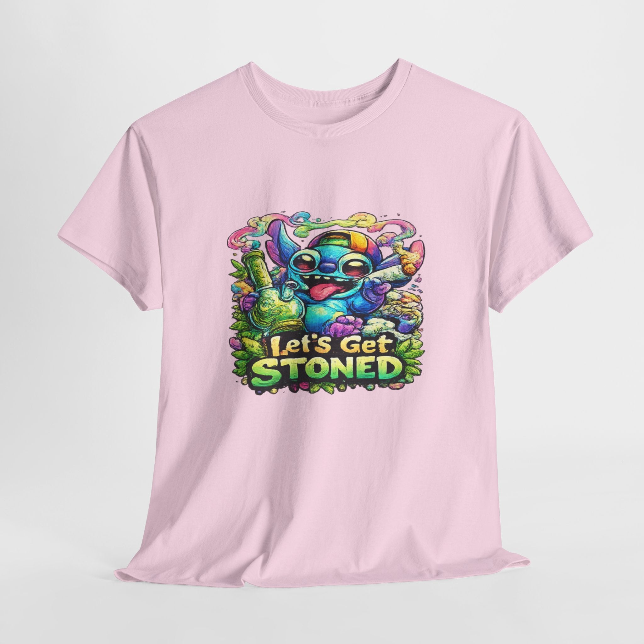 Let's Get Stoned T-Shirt — Colorful Trippy Alien Cannabis Tee