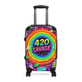 Suitcase — 420 Savage Colorful Rolling Luggage (Psychedelic Rainbow Travel Case)