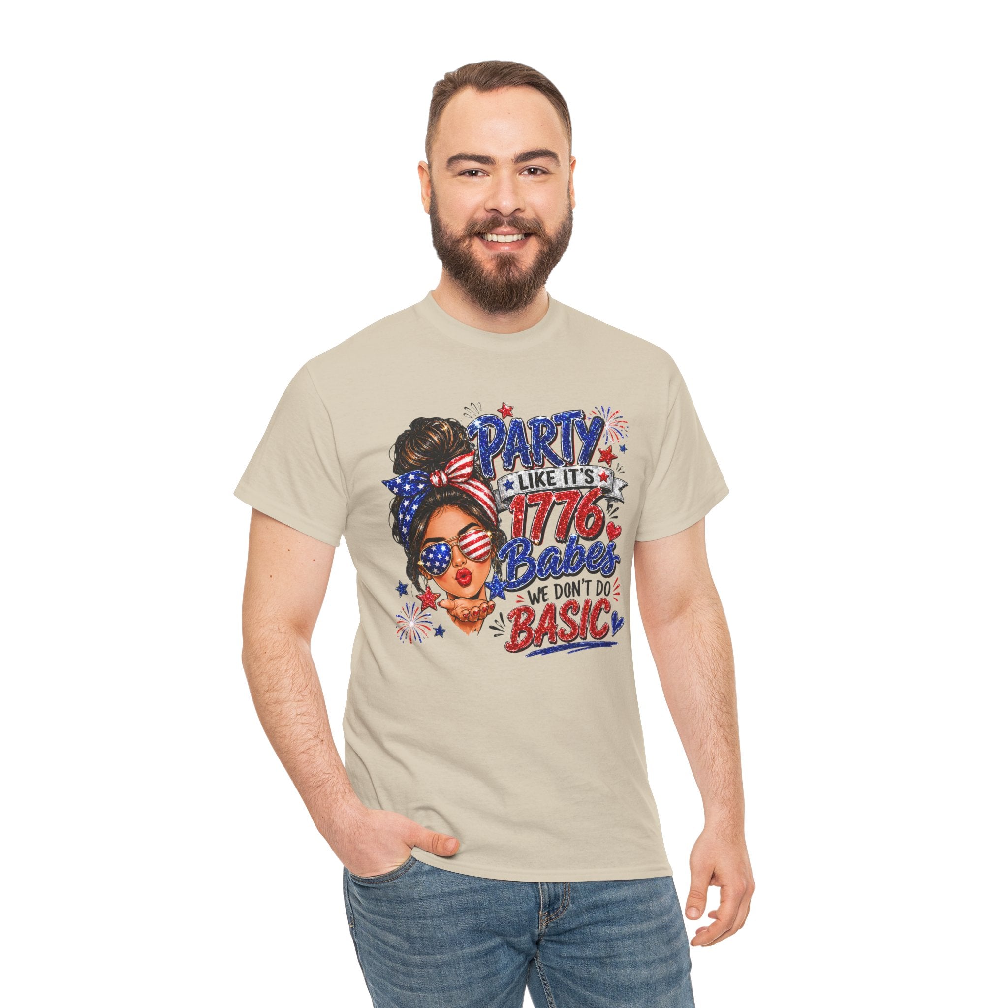 1776 Party Vibes Tee — "Party Like It's 1776 Because We Don't Do Basic" Patriotic T-Shirt
