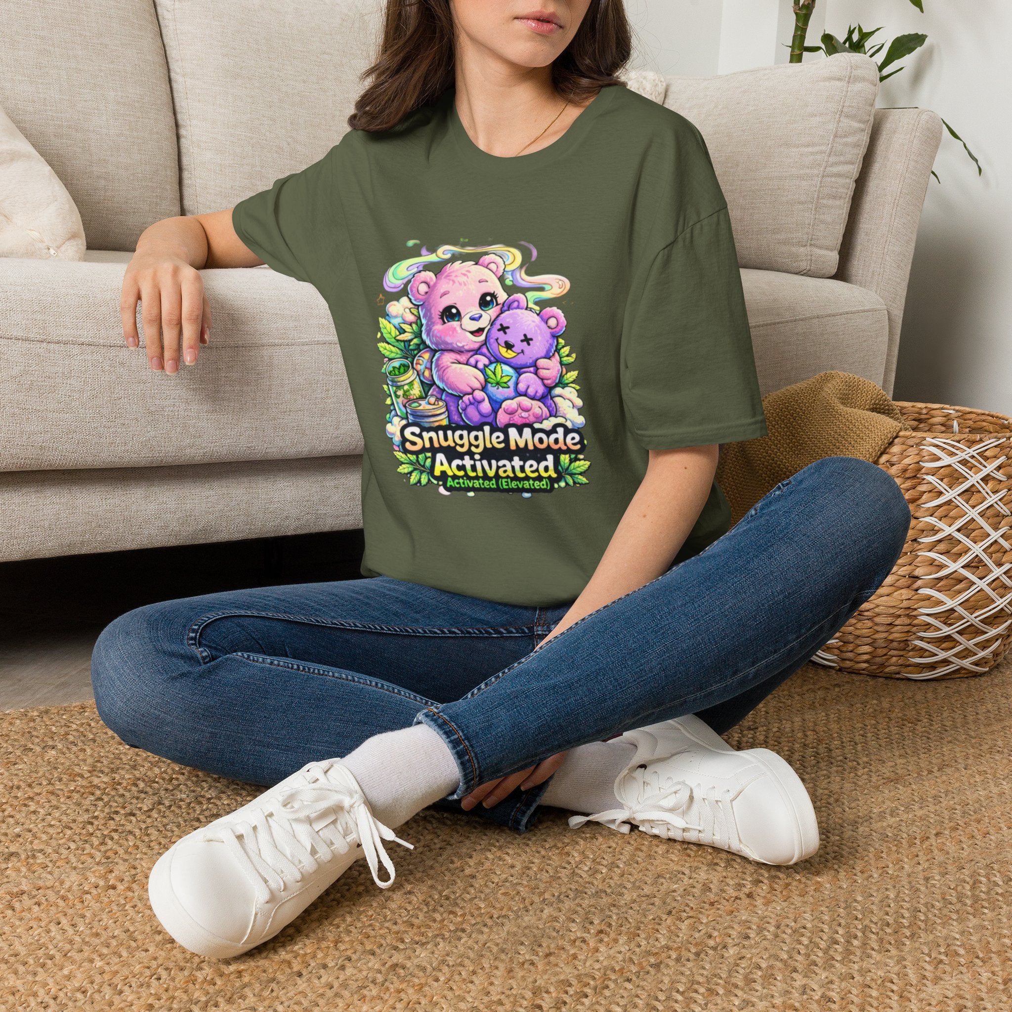 Snuggle Mode Activated T-Shirt — Cute Bear Cuddle Graphic Tee