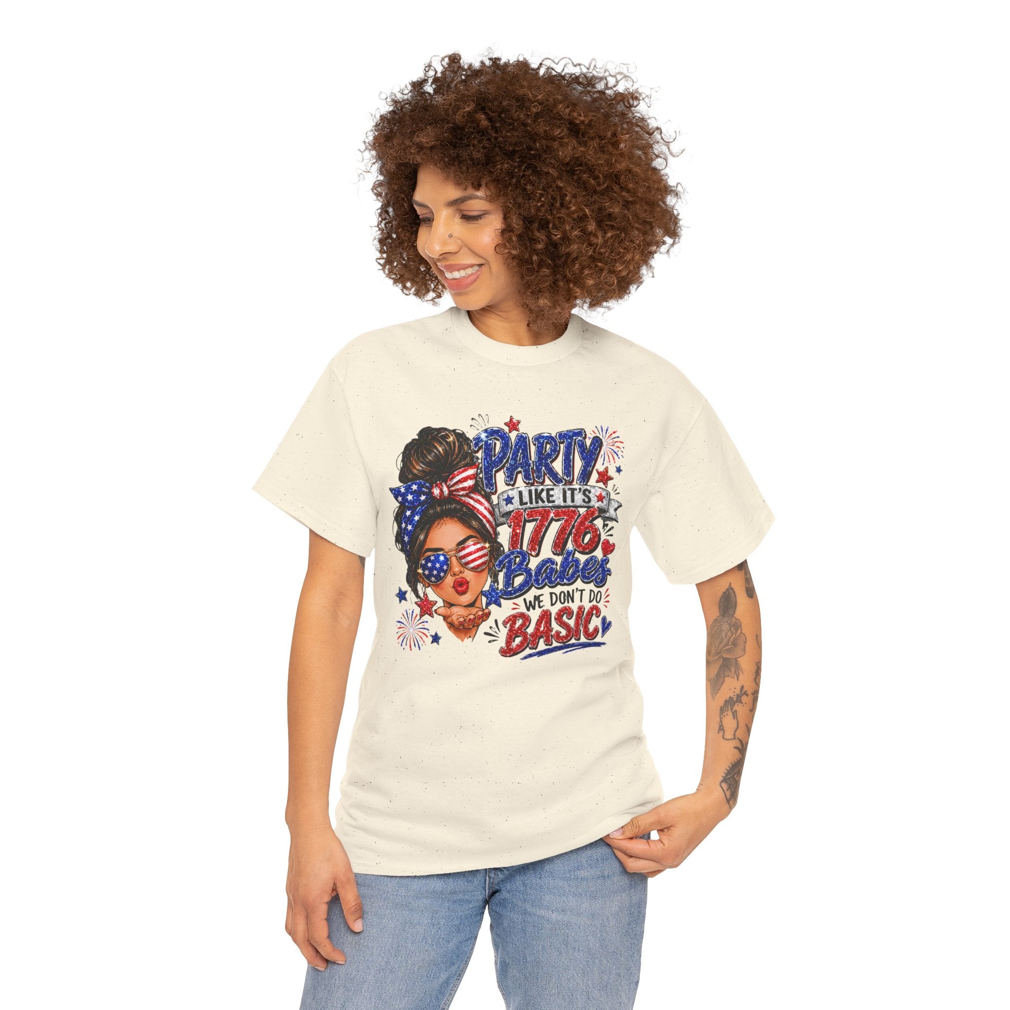 1776 Party Vibes Tee — "Party Like It's 1776 Because We Don't Do Basic" Patriotic T-Shirt