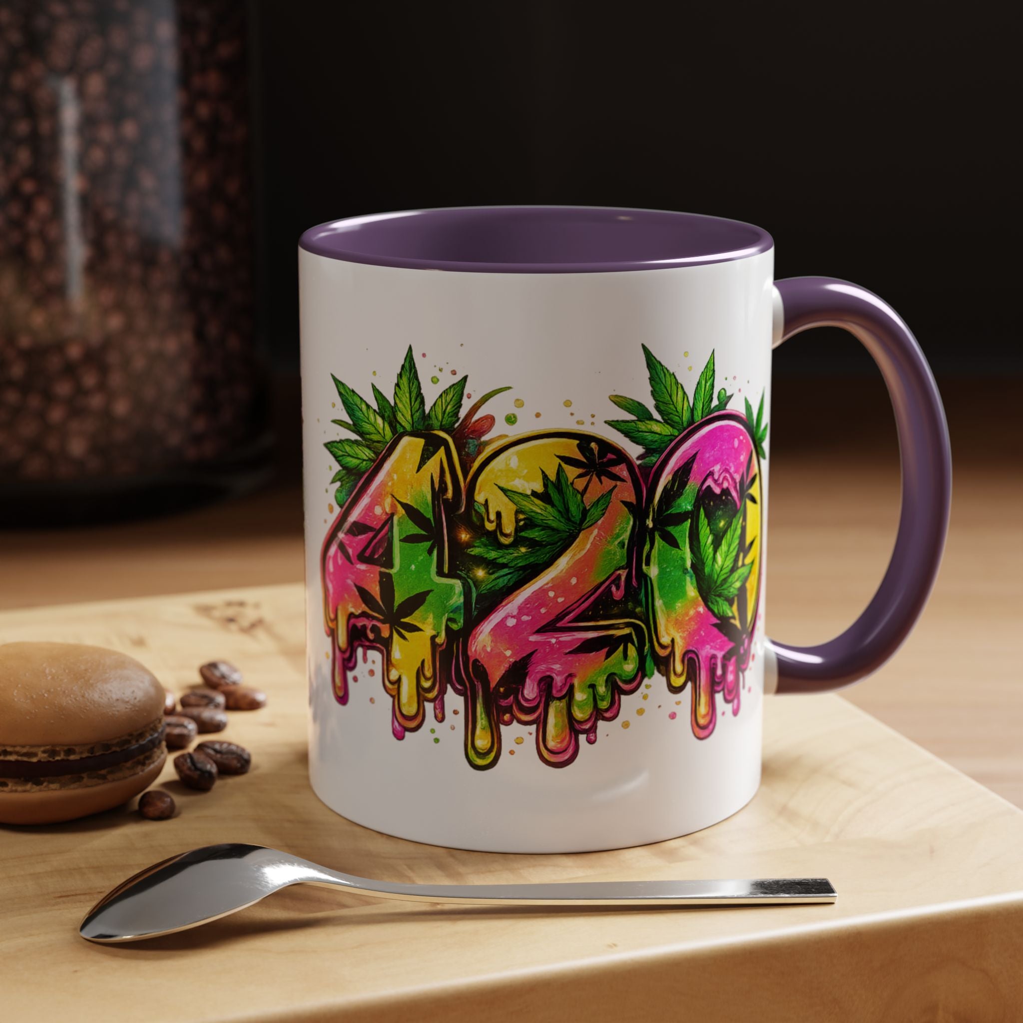 420 Drip Coffee Mug — Colorful Cannabis Stoner Art Accent Mug (11/15oz)