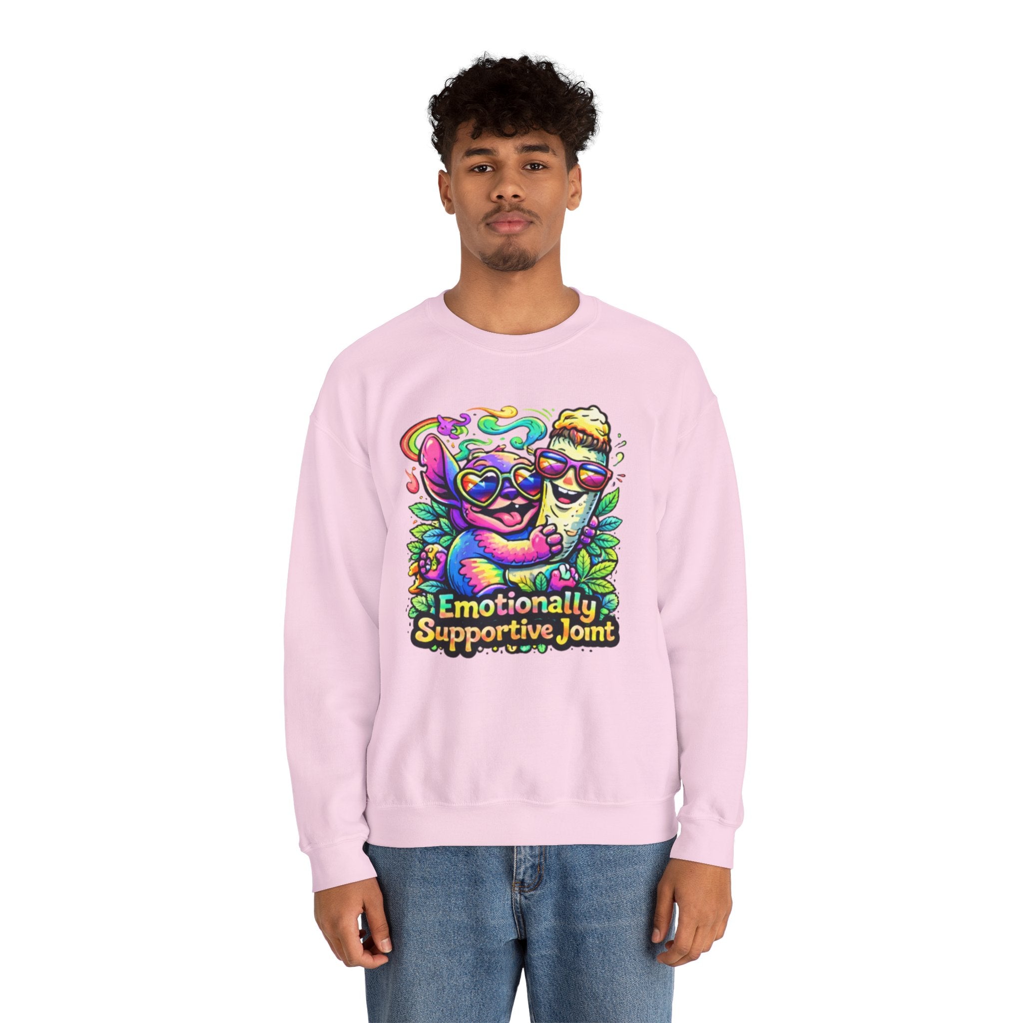 Emotionally Supportive Joint Sweatshirt — Cute Sloth & Joint Hug Graphic