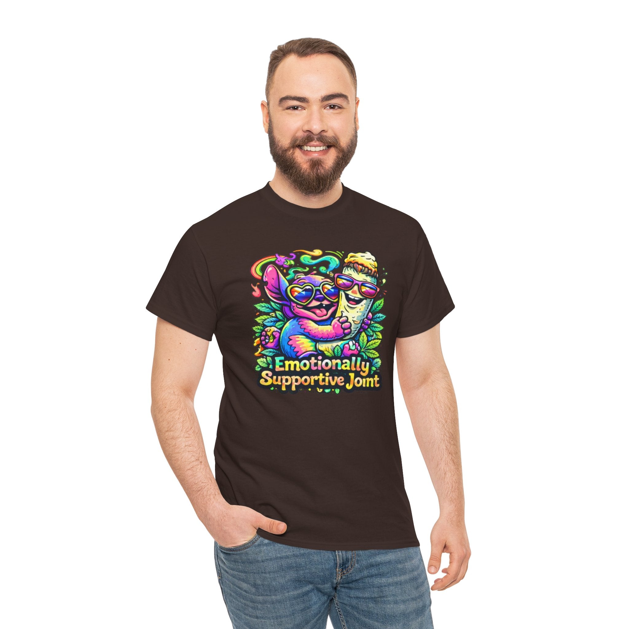 T-Shirt — "Emotionally Supportive Joint" Colorful Sloth & Ice Cream Graphic Tee