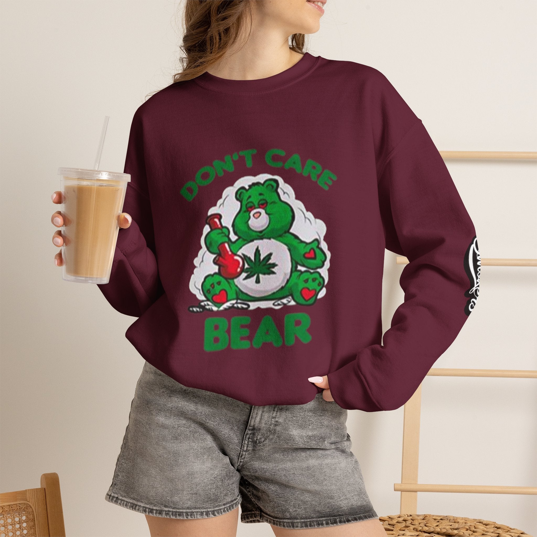 I Don't Care Bear Sweatshirt — Funny Graphic Crewneck