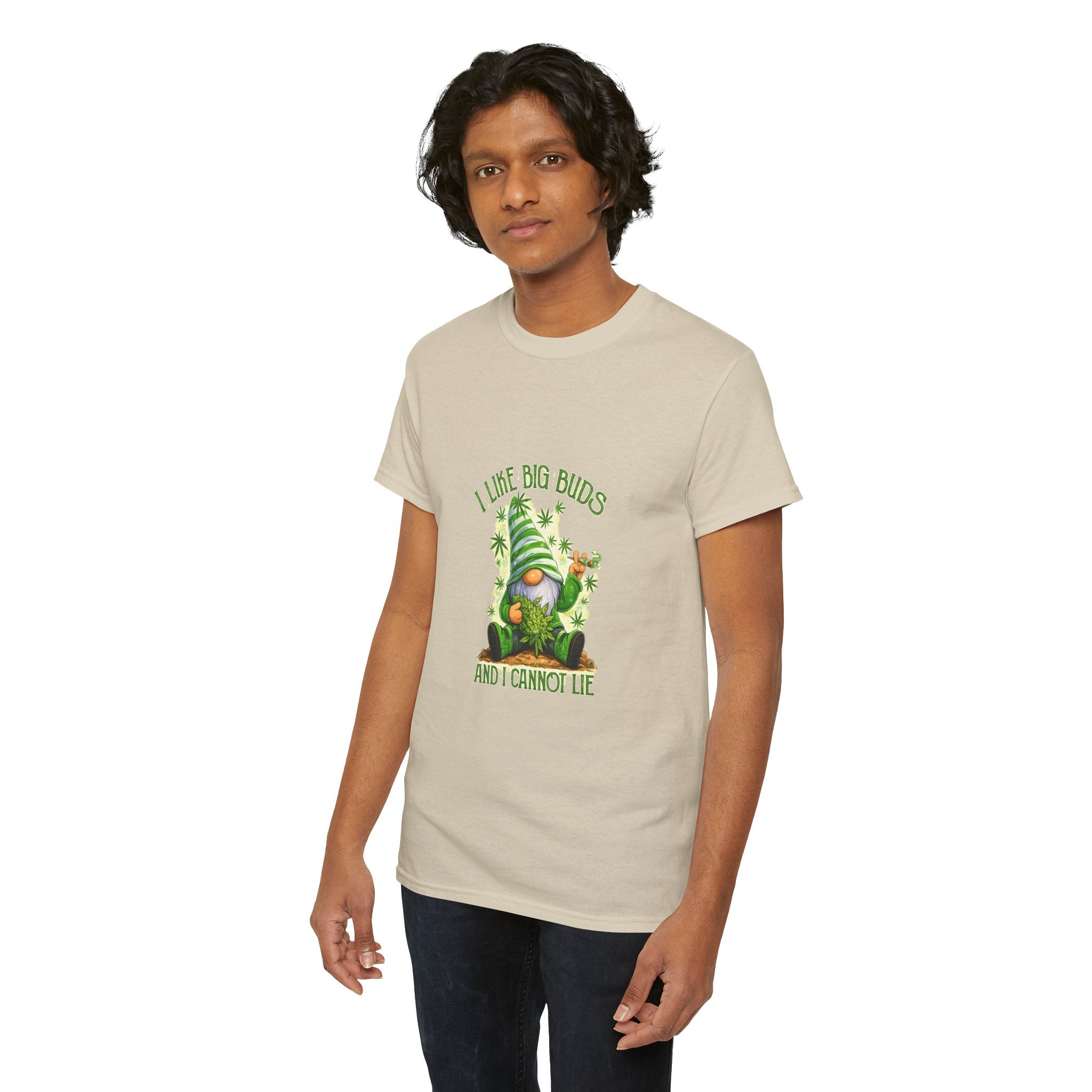 Gnome Cannabis Tee — "I Like Big Buds and I Cannot Lie" Graphic T-Shirt