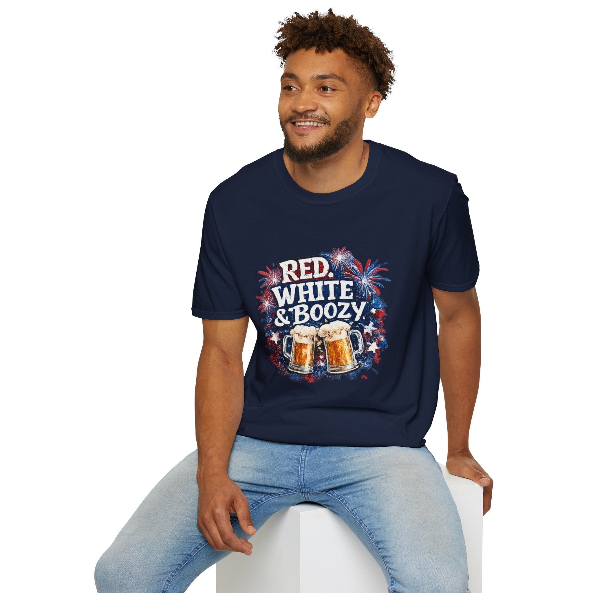 Red, White & Boozy Beer T-Shirt — Patriotic 4th of July Party Tee