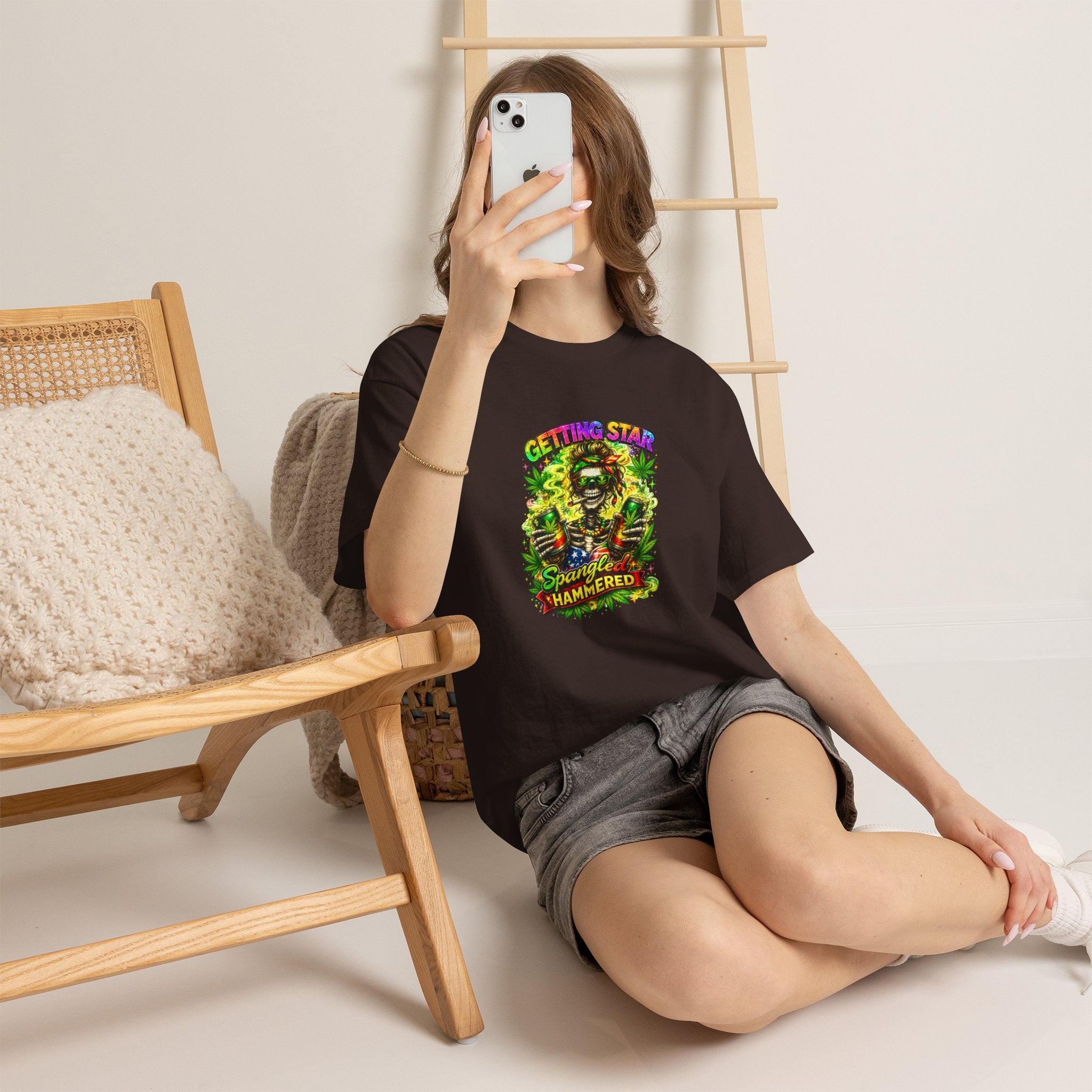 T-Shirt — "Getting Star Spangled & Hammered" Psychedelic Cannabis Holiday Tee