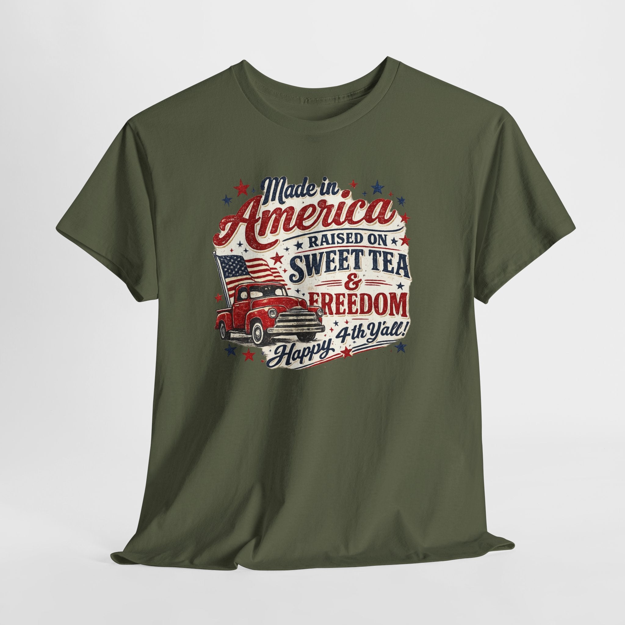 Made in America Sweet Tea & Freedom T-Shirt — 4th of July Patriotic Tee
