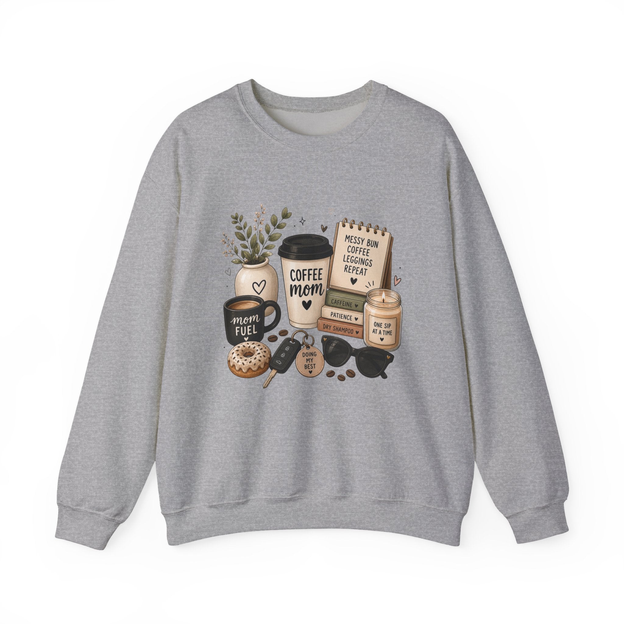 Coffee Mom Crewneck Sweatshirt — Cozy Morning Coffee Lover Graphic