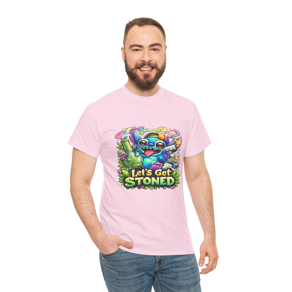 Let's Get Stoned T-Shirt — Colorful Trippy Alien Cannabis Tee
