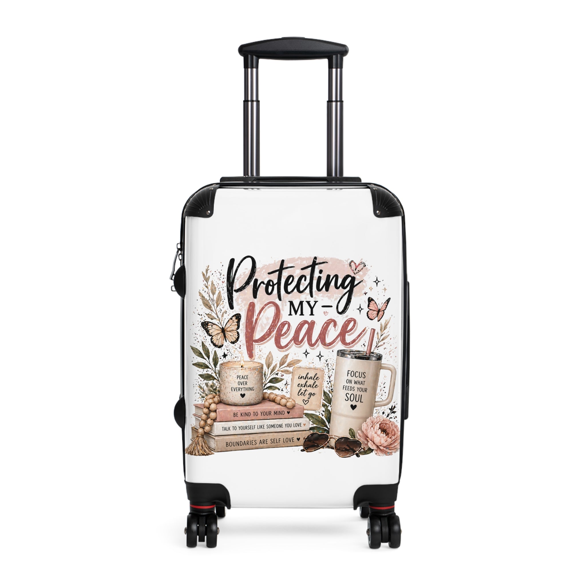 Suitcase - "Protecting My Peace" Inspirational Carry-On Luggage