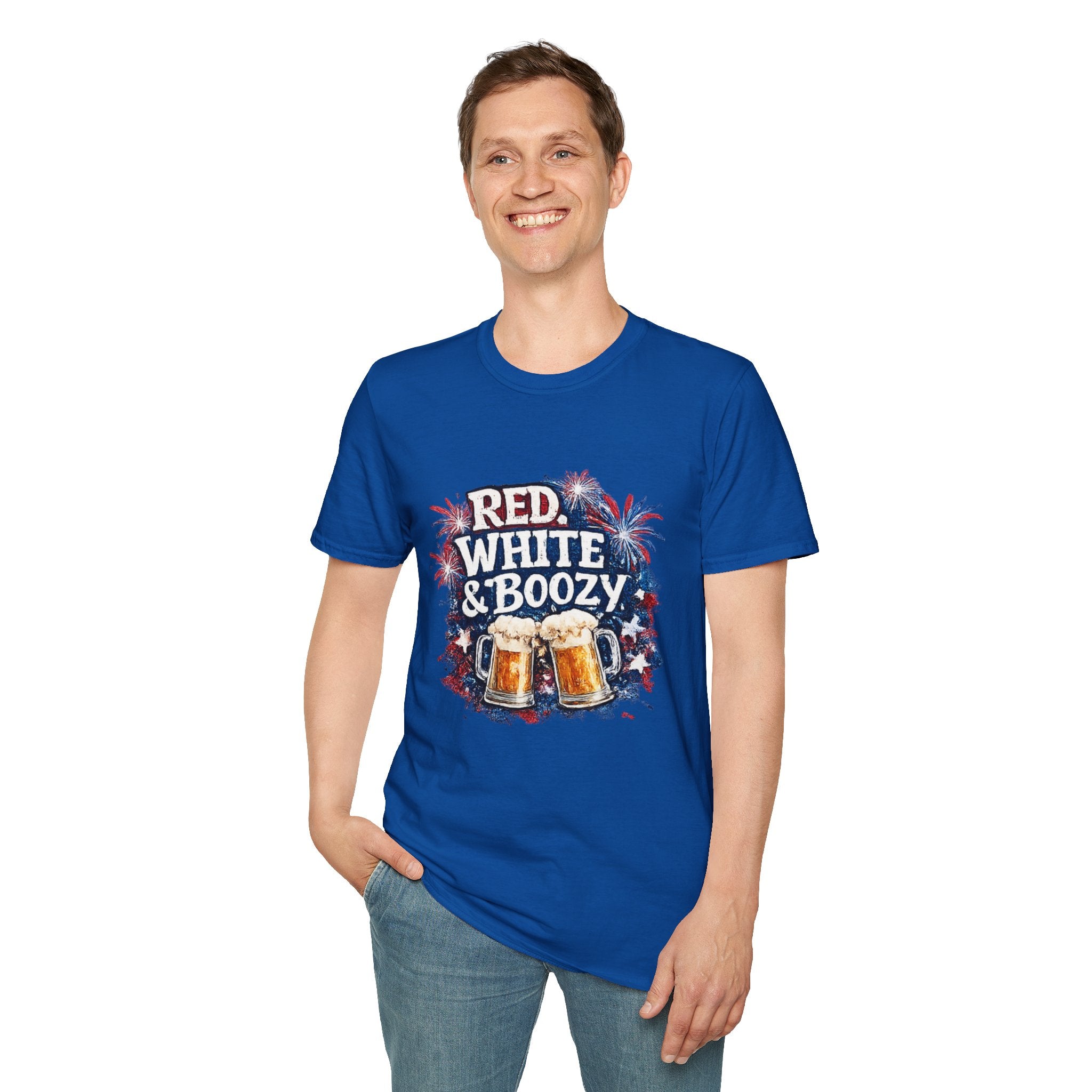 Red, White & Boozy Beer T-Shirt — Patriotic 4th of July Party Tee