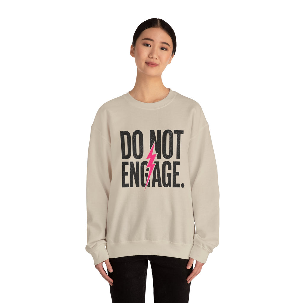 Do Not Engage Crewneck Sweatshirt – Bold Lightning Graphic Streetwear