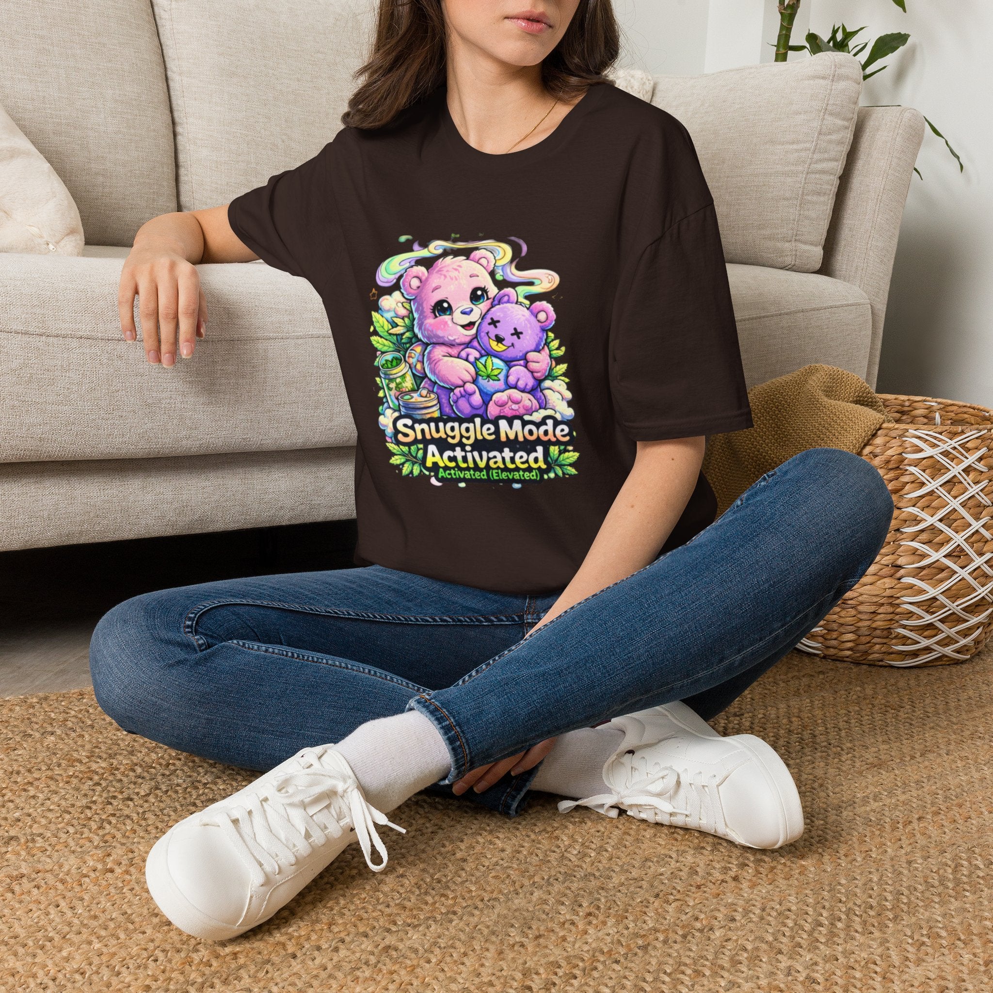 Snuggle Mode Activated T-Shirt — Cute Bear Cuddle Graphic Tee