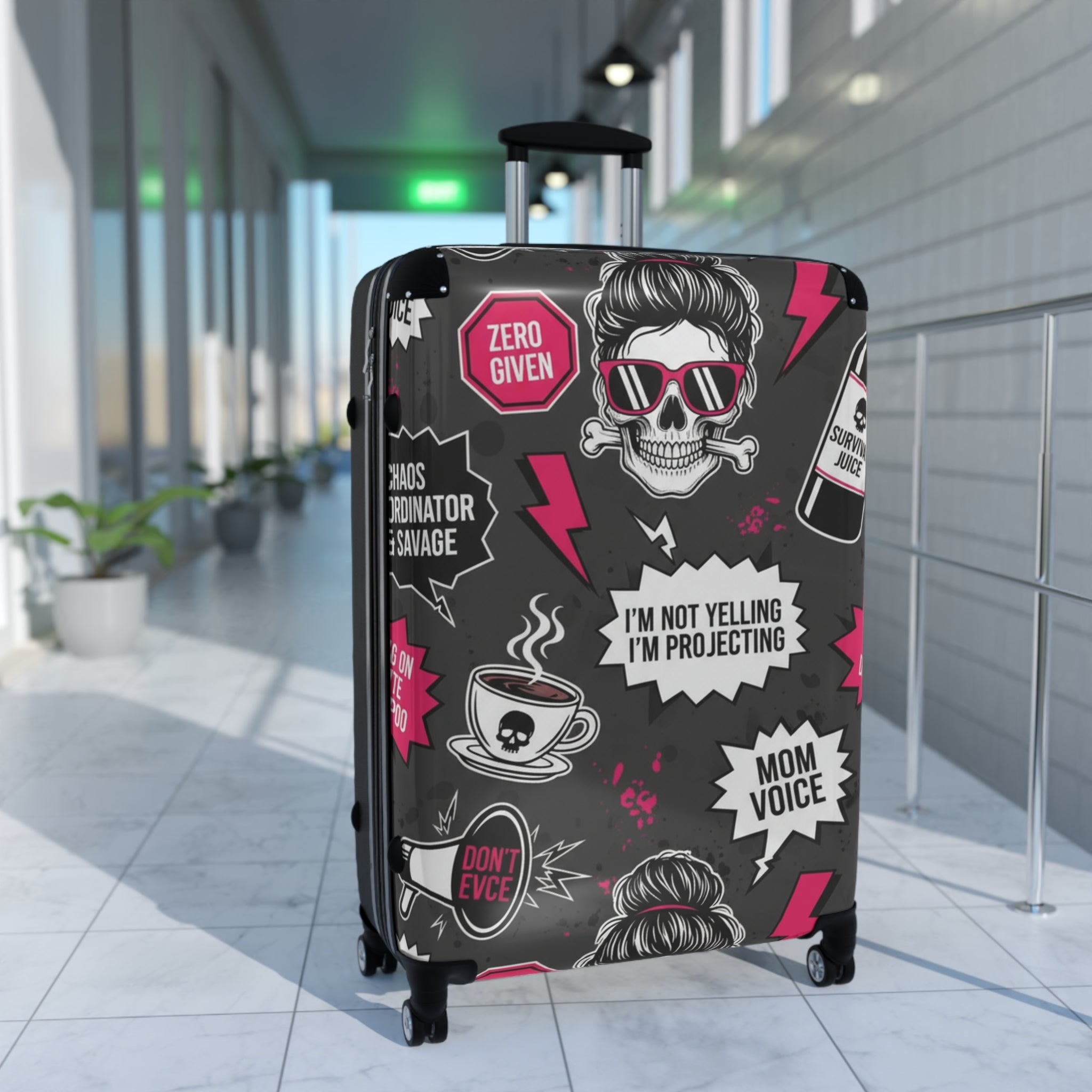 Funny 'I'm Not Yelling, I'm Projecting' Carry-On Suitcase