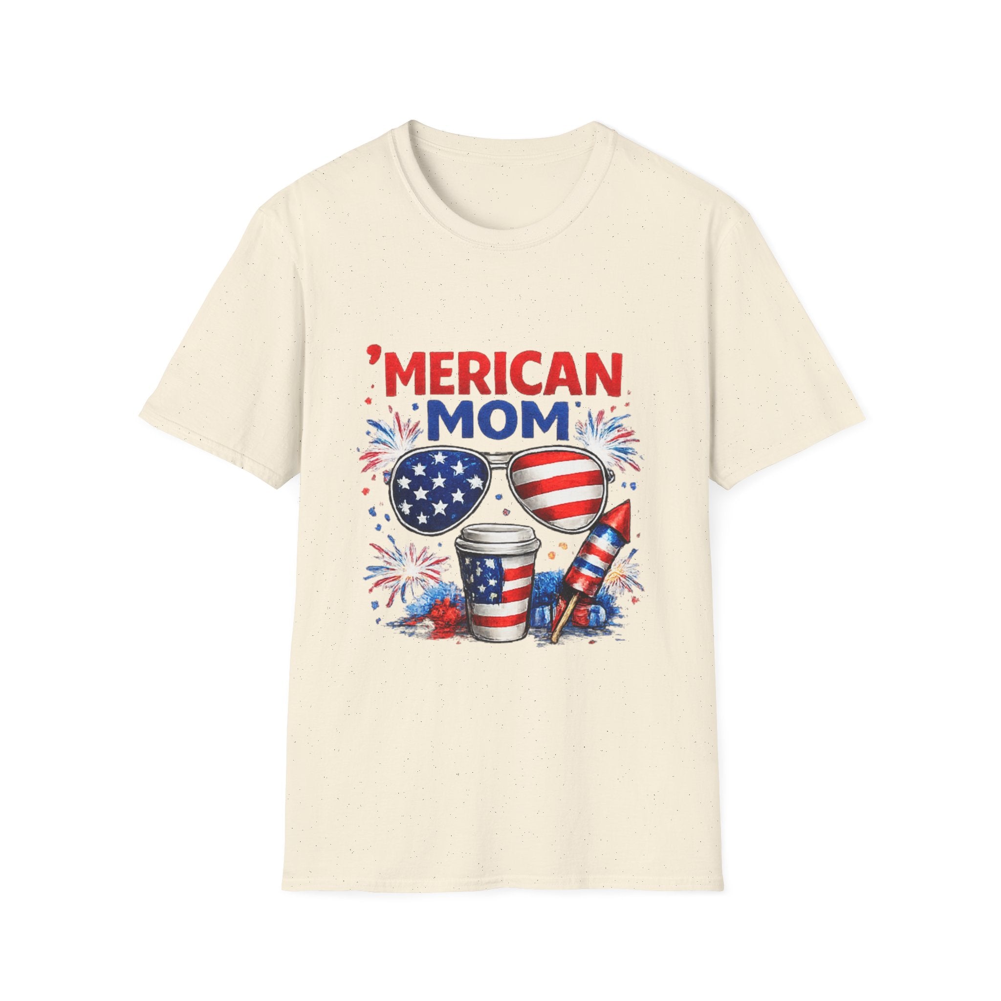 'Merican Mom T-Shirt — Patriotic 4th of July Graphic Tee for Moms