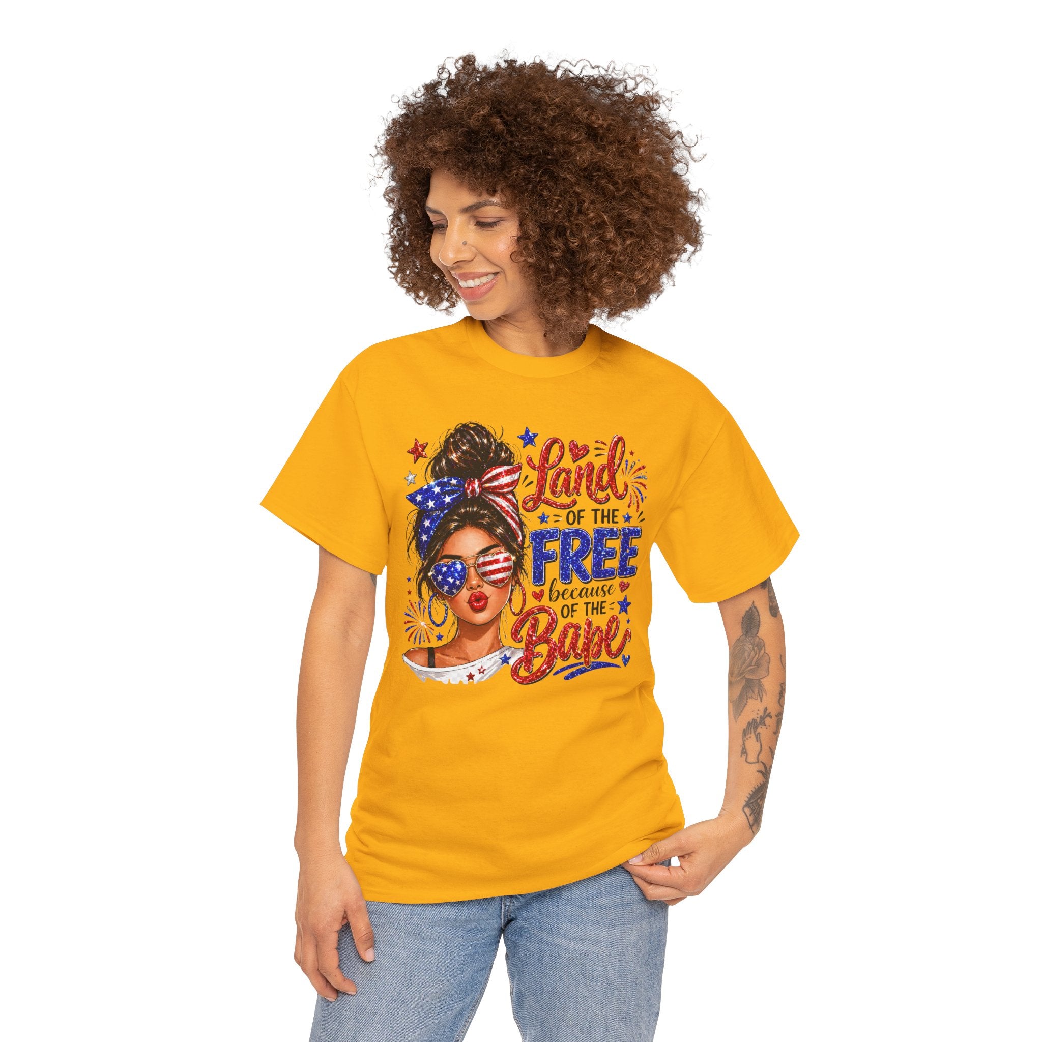 Patriotic Babe T-Shirt — “Land of the Free Because of the Babe” 4th of July Tee