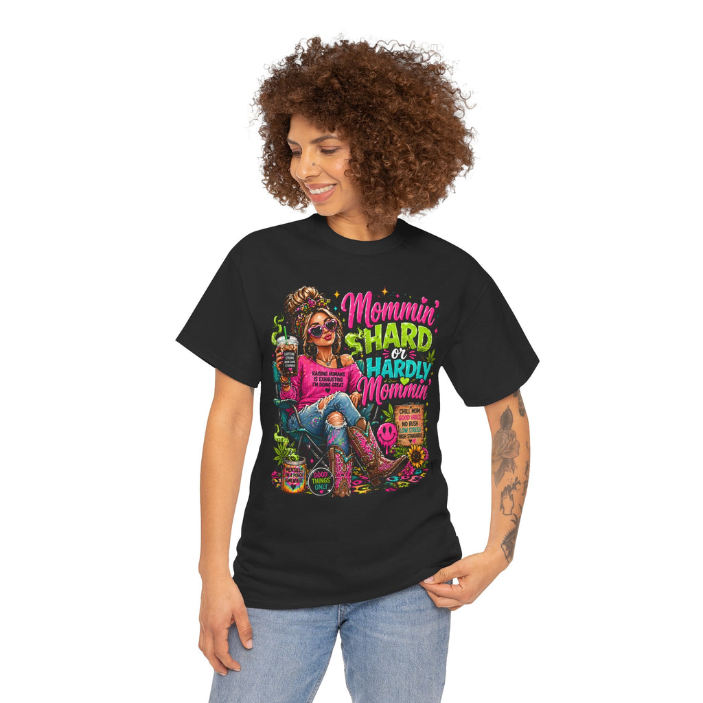 Mommin' Hard & Hardly Mommin' T-Shirt – Funny Mom Vacation Tee