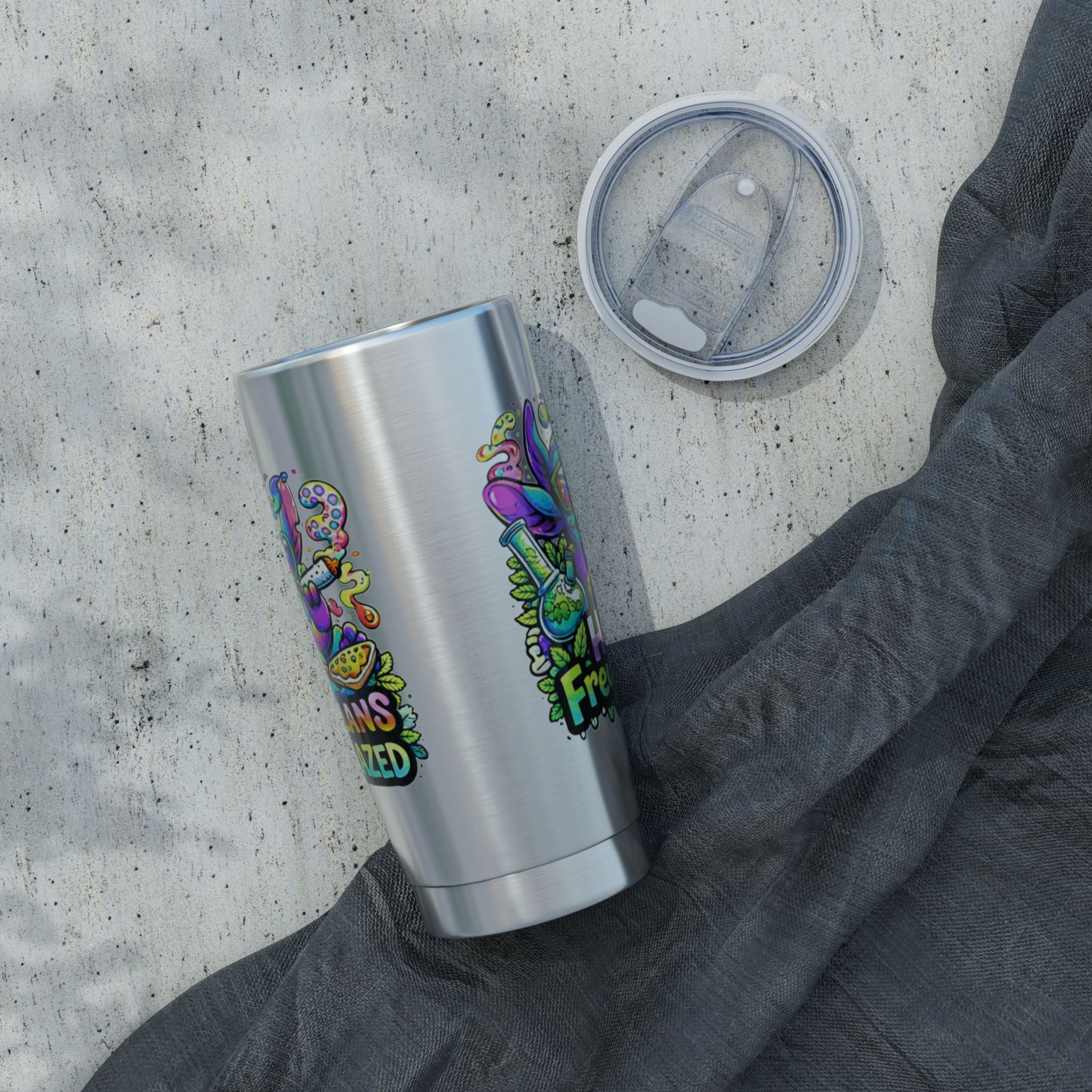 20oz Tumbler — Colorful Vagabond Travel Cup with 'Vagabond' Adventure Artwork